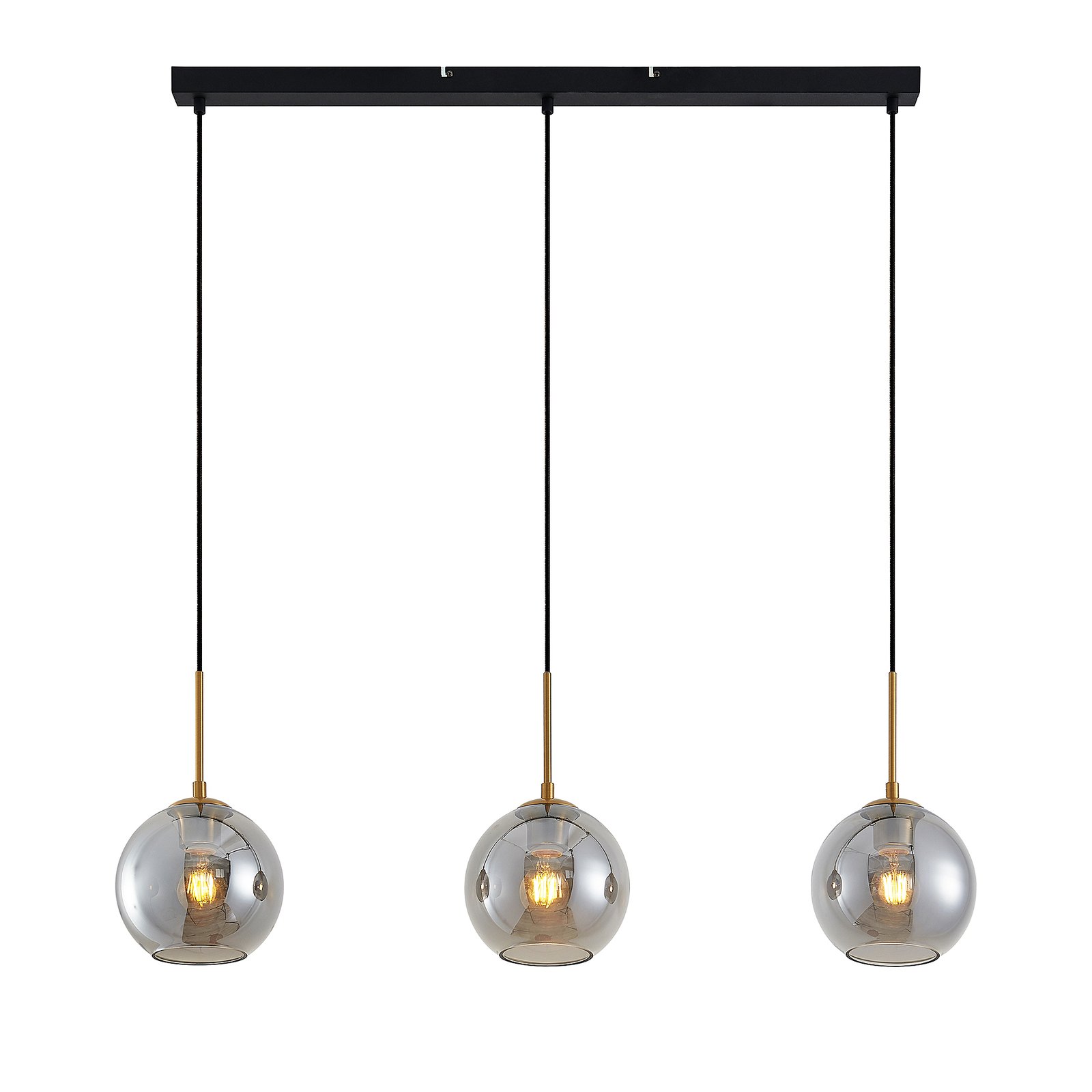 Hiwana 3 Pendel Smoke/Brass - Lindby