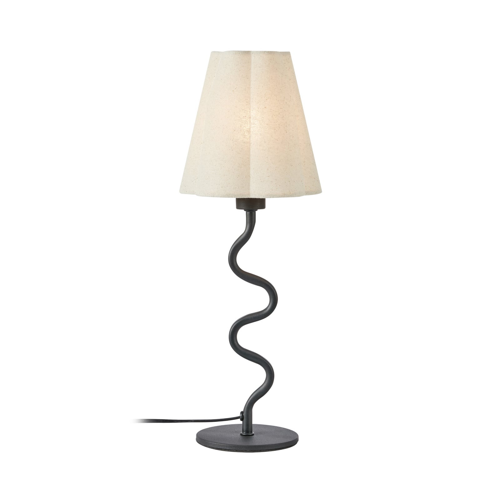 Lampada da tavolo Veya, nero/beige, lino, altezza 41 cm, E14 - Markslöjd