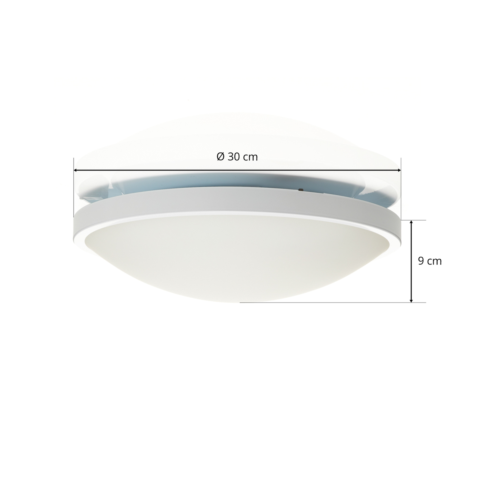 Plafond- en wandlamp Plaza 31 cm wit