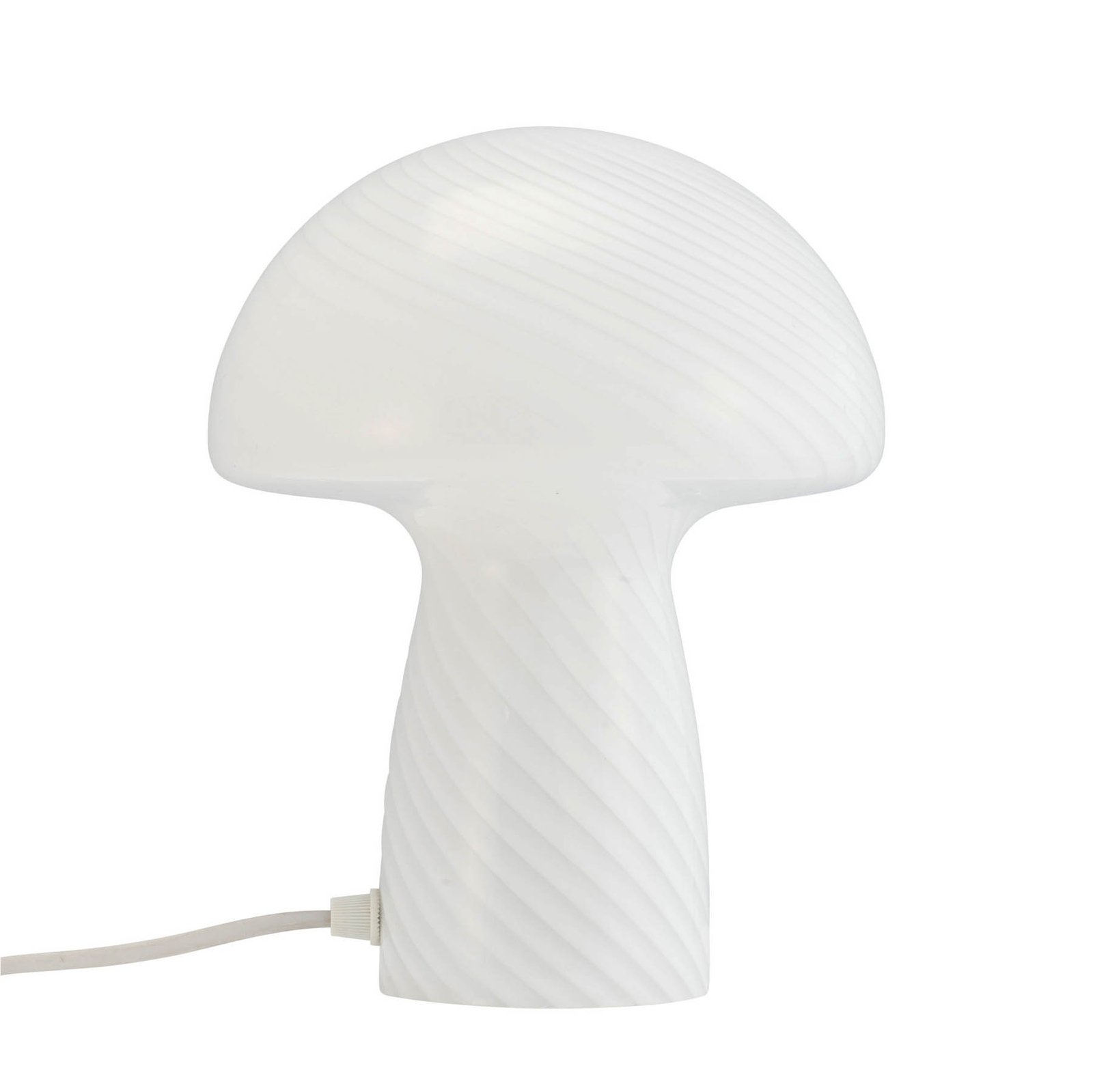 Dyberg Larsen Lámpara de mesa Mushroom, blanca, altura 23 cm, cristal