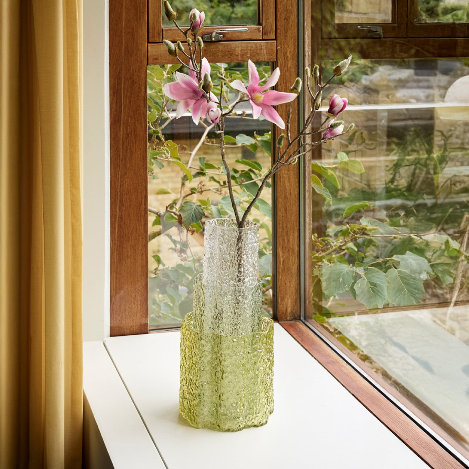 Vaso triplo, set da 3, verde/trasparente - Hübsch