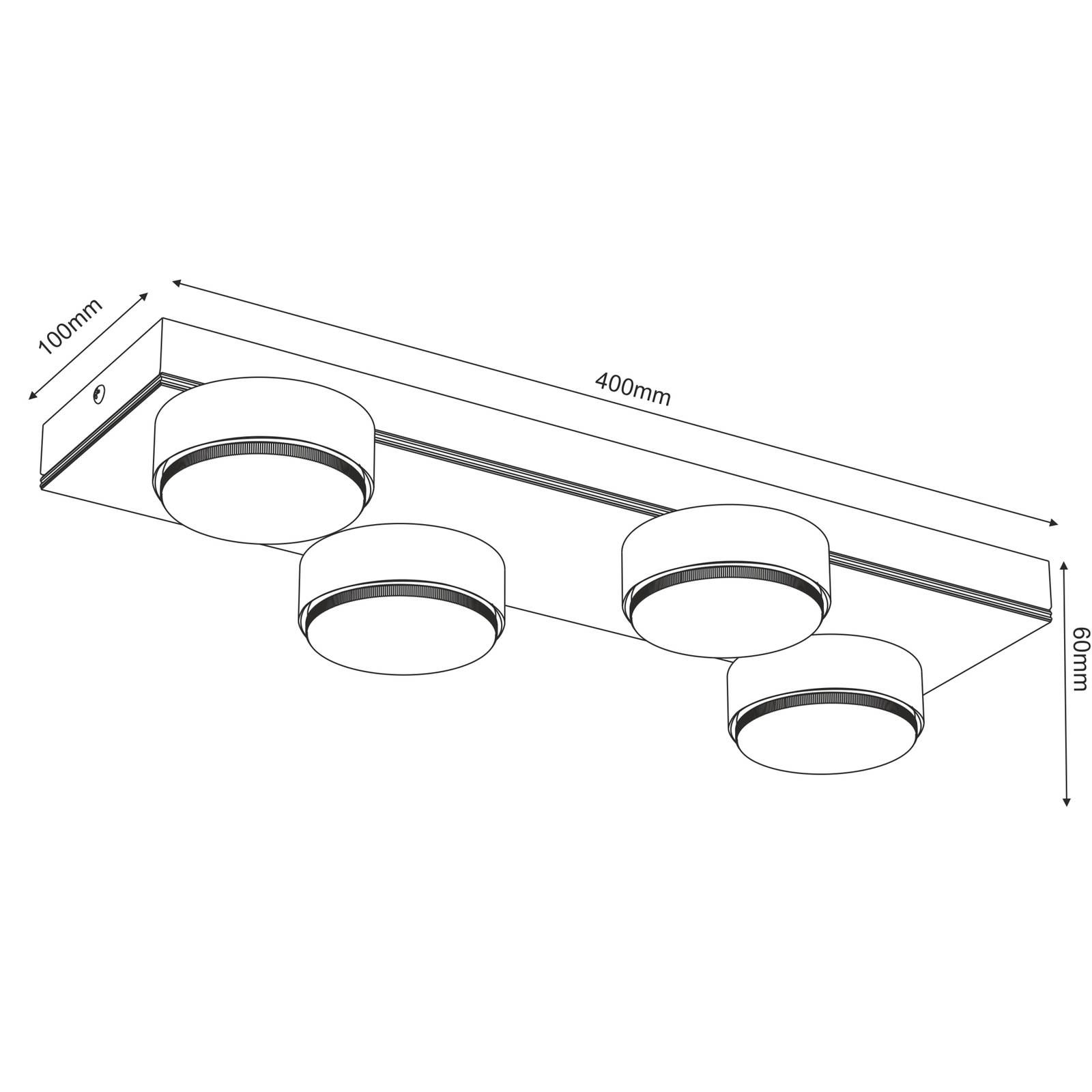 Envostar Laurent lampa sufitowa z drewnem 4-pkt.