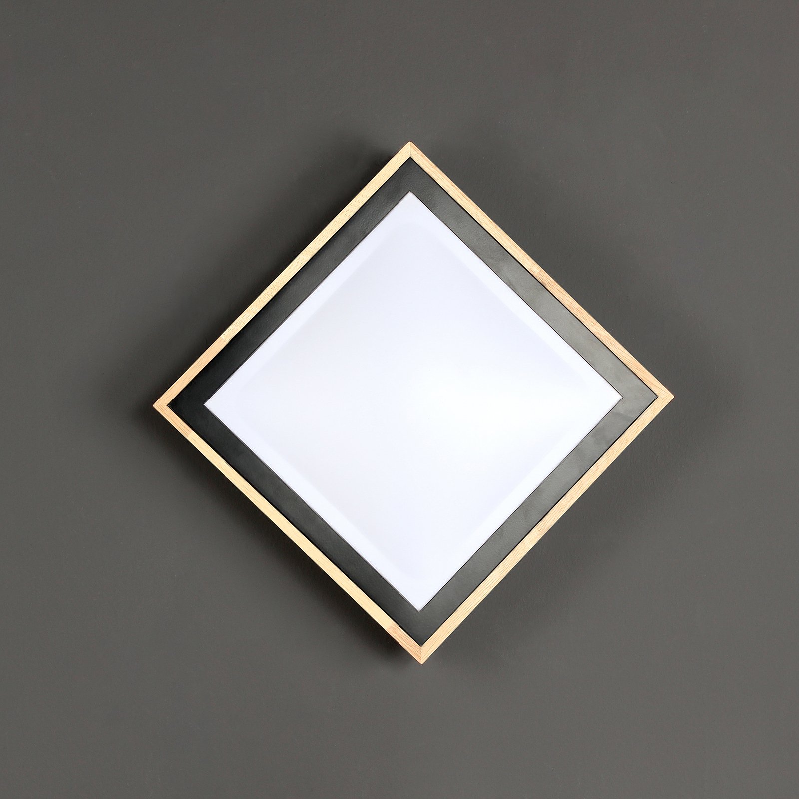 Solstar LED ceiling light angular wood decoration