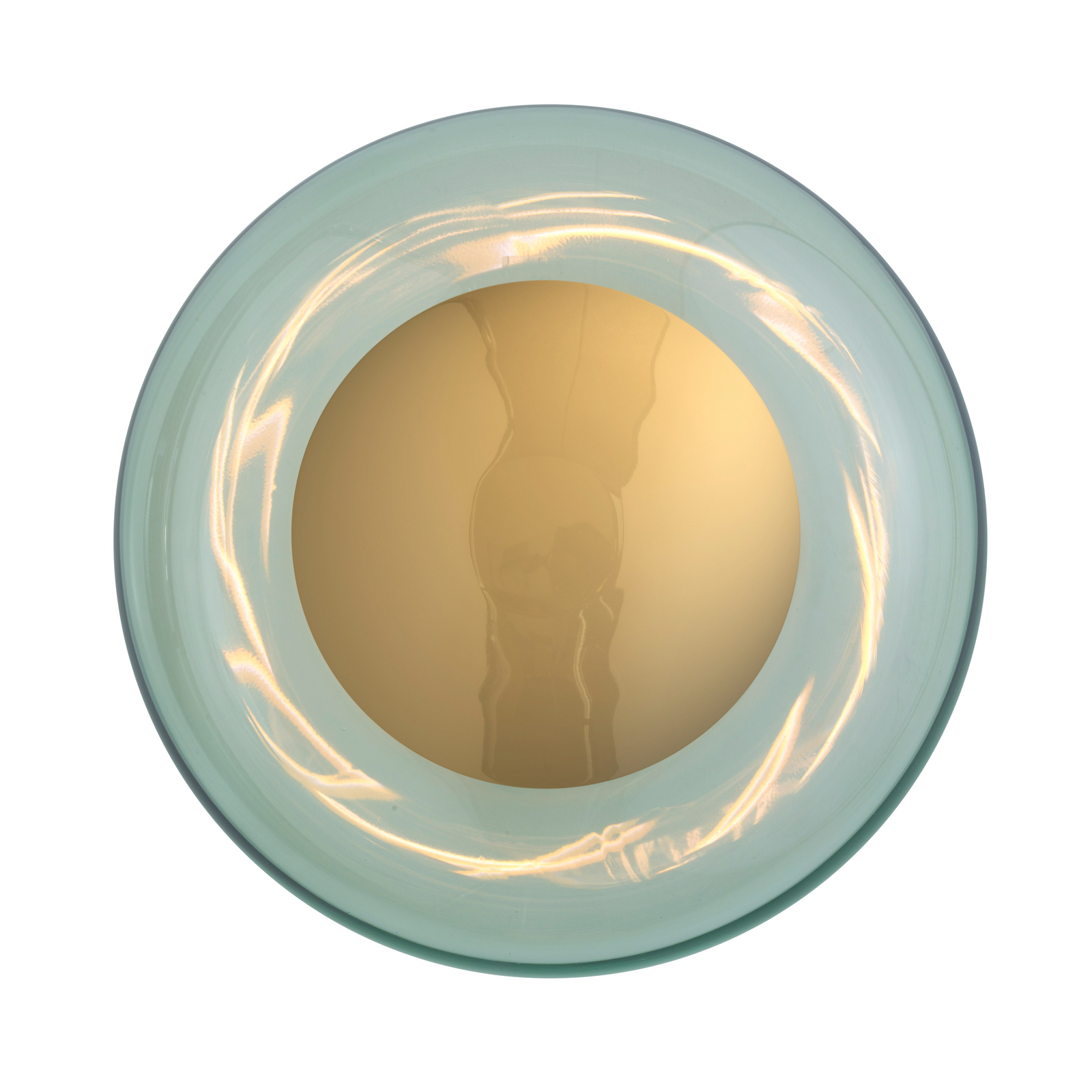 EBB & FLOW væglampe Horizon Surface, grøn, glas, Ø 29 cm