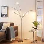 Lindby LED stojacia lampa Anea, 179 cm, 5 svetiel, niklová farba