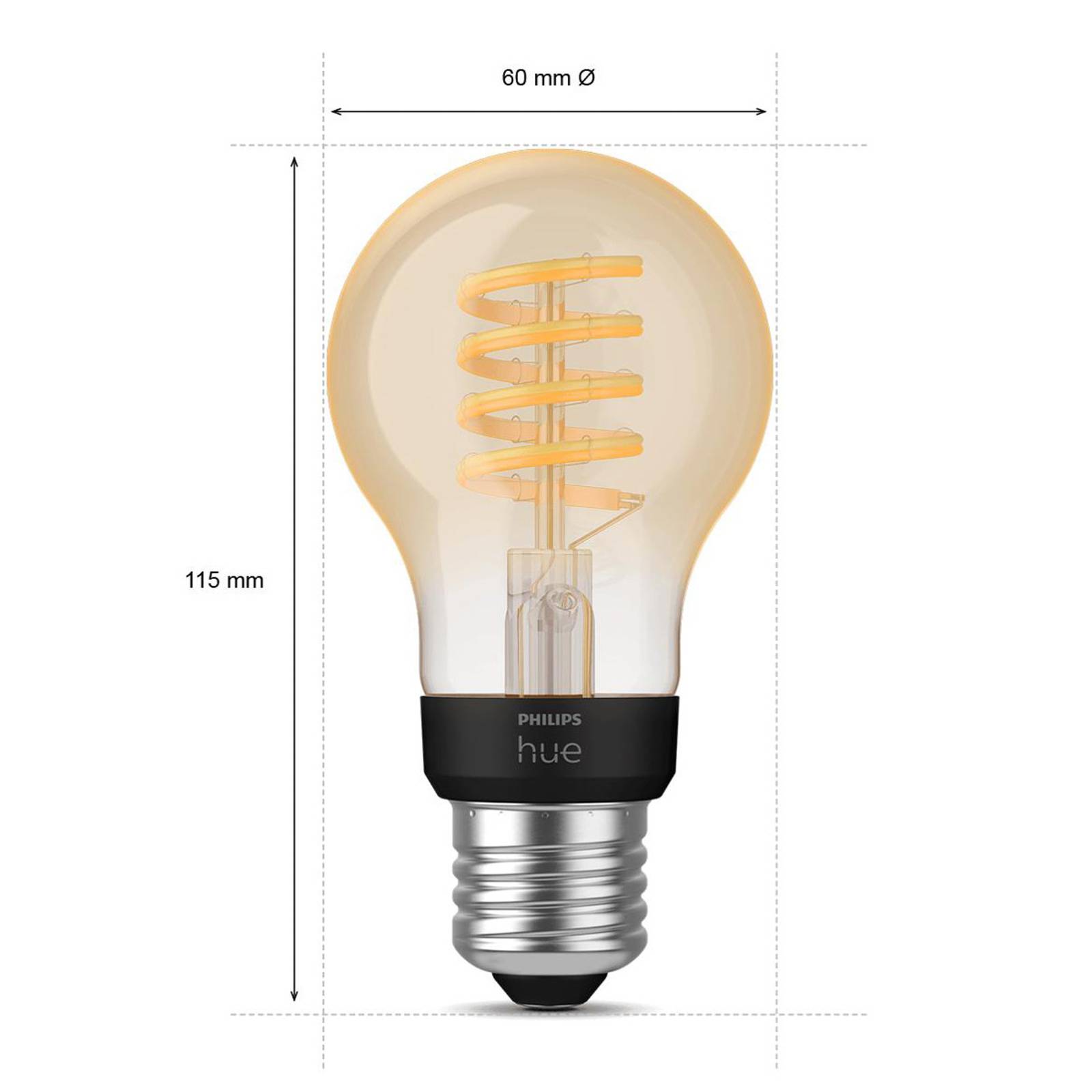 Image of Philips Hue White Ambiance A60 filament E27 7W 8719514301429