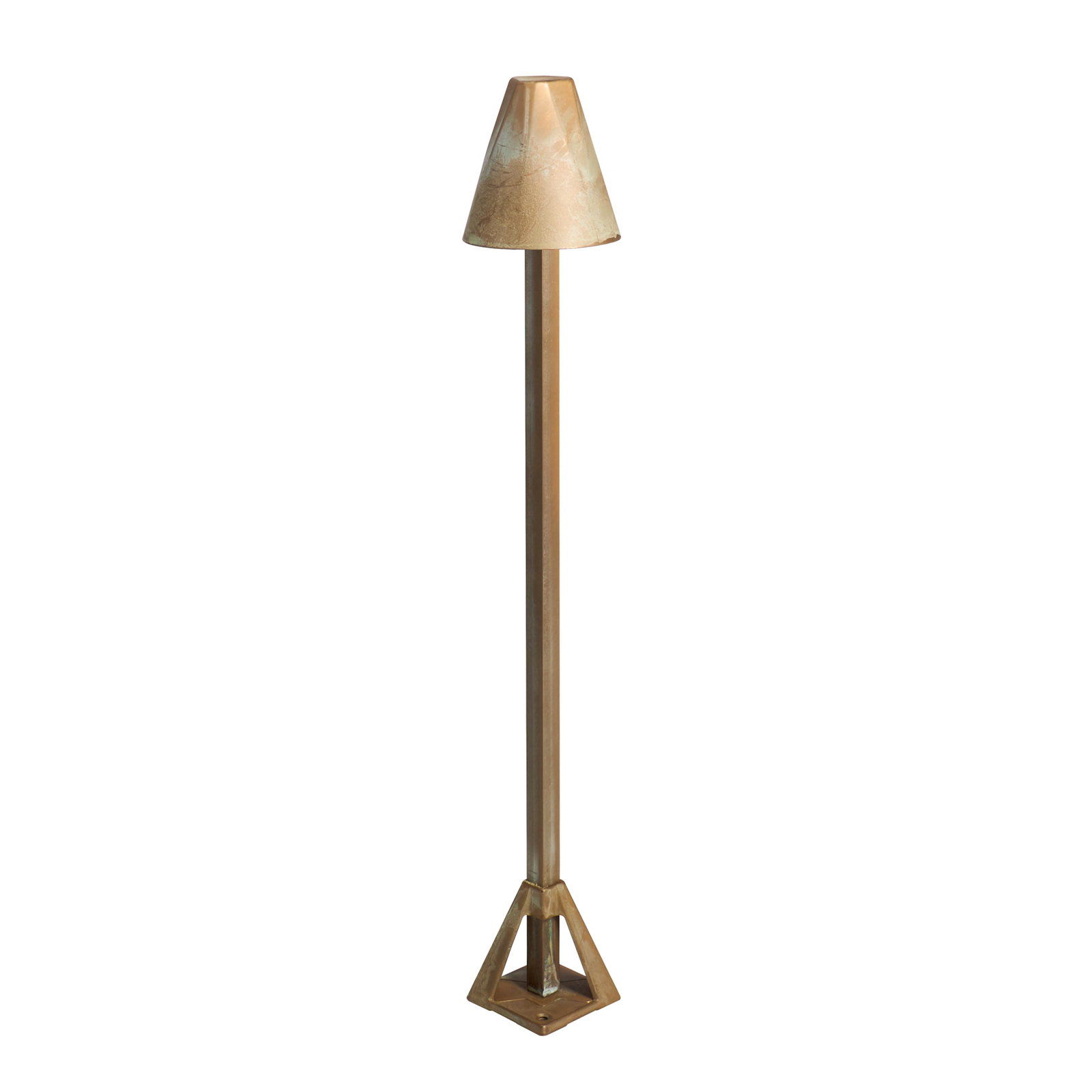 LED-Sockelleuchte Silva Disk, Höhe 50 cm, messing antik