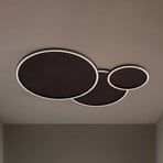 Lucande LED stropní svítidlo Orven, černá/dřevo, 80 cm, stmívatelné