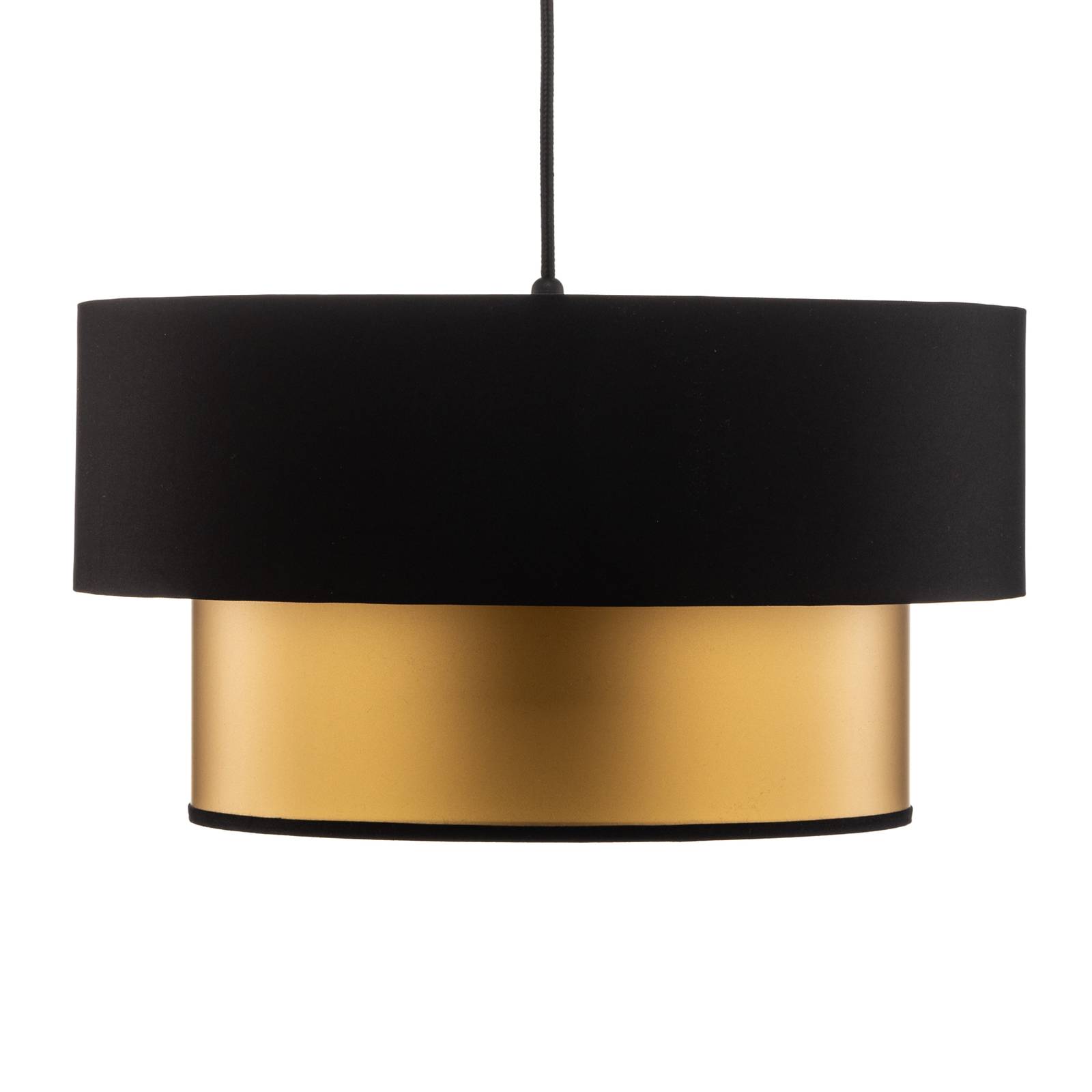 Lampa wisząca Dorina, czarny/złoty, Ø 40 cm