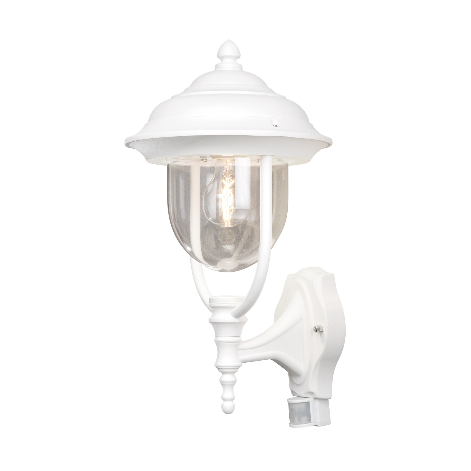 Parma outdoor wall lamp with sensor, white