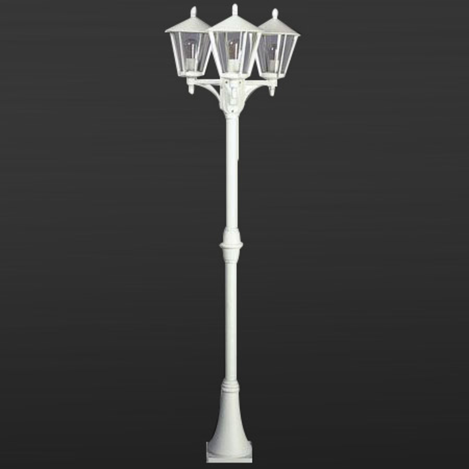 Three-bulb country house lamp post 680, white