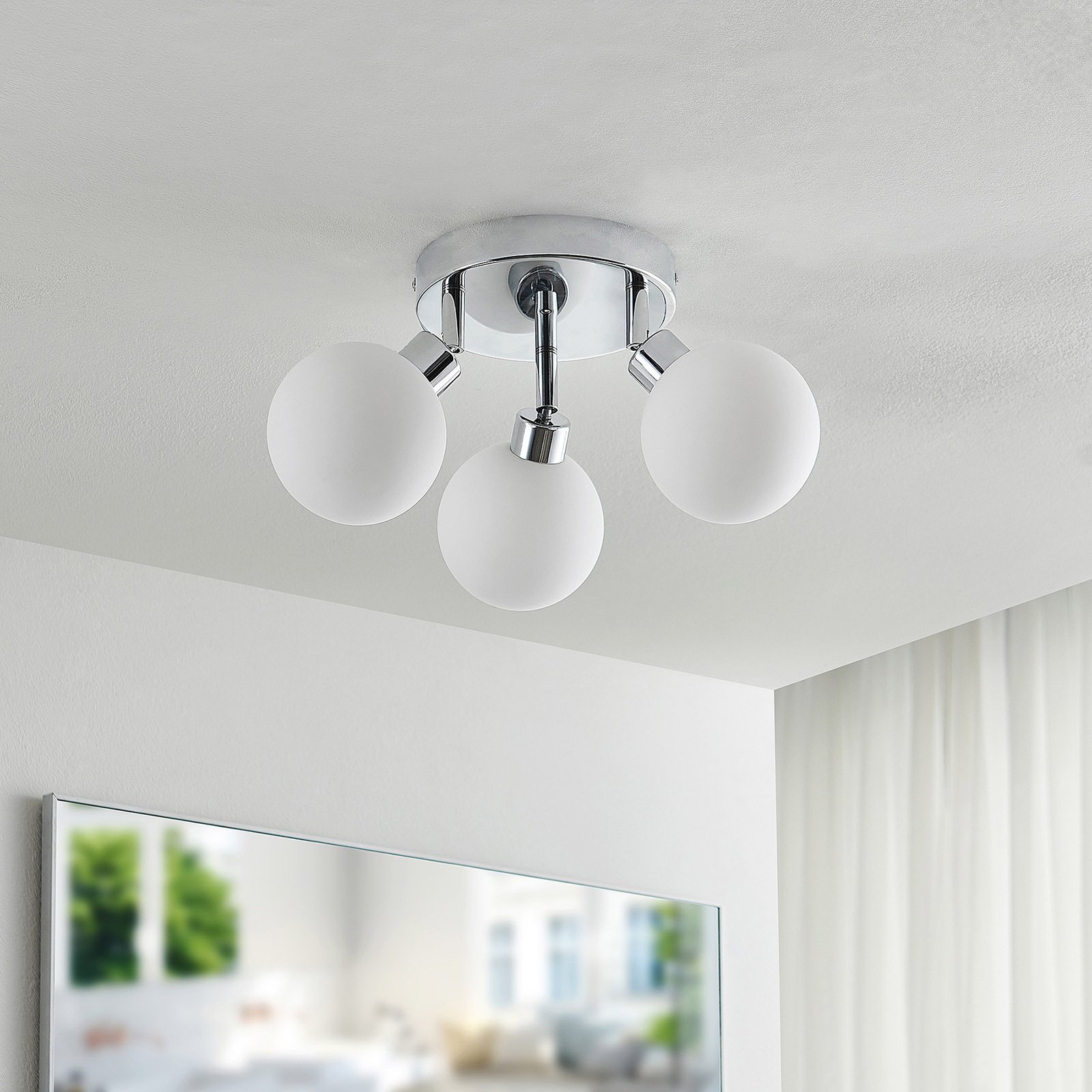 Zaniba 3 Round Deckenleuchte Chrome - Lindby