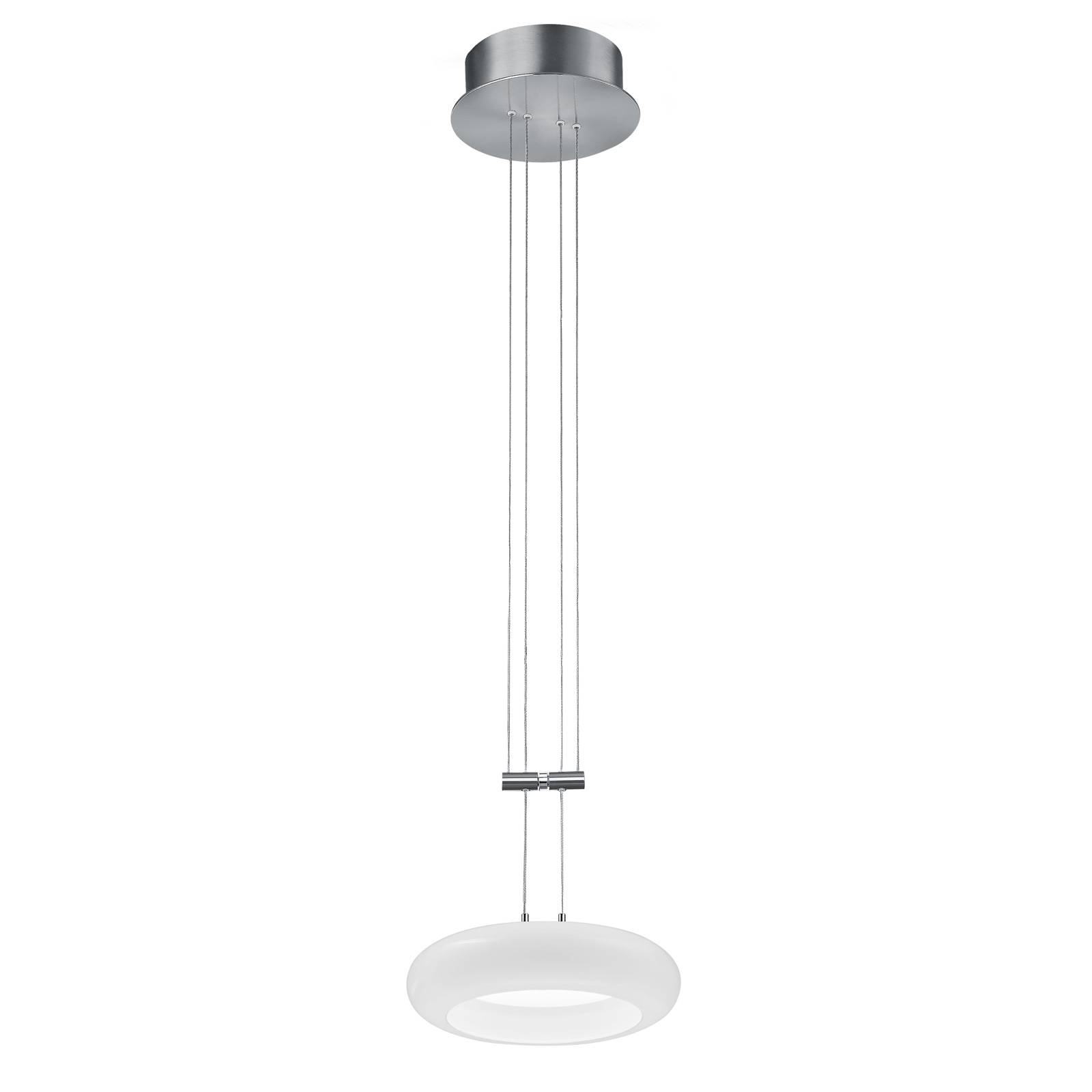 BANKAMP Centa hanging light 1-bulb 20 cm nickel, for Living / Dining Room, glass, metal, 20 W, energy efficiency: A+
