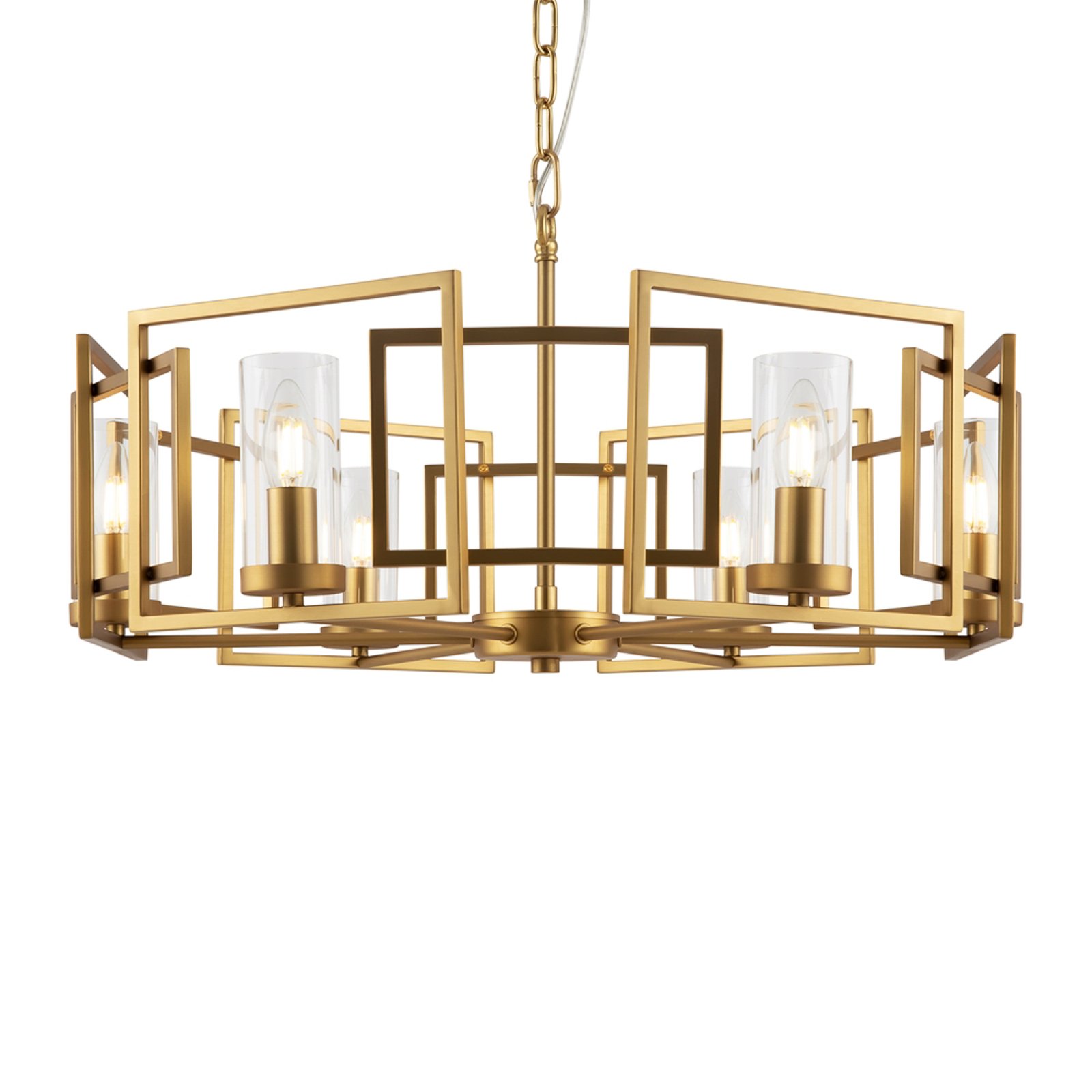 Maytoni Bowi pendant light, Ø 65.6 cm, gold-coloured, 6 x E14