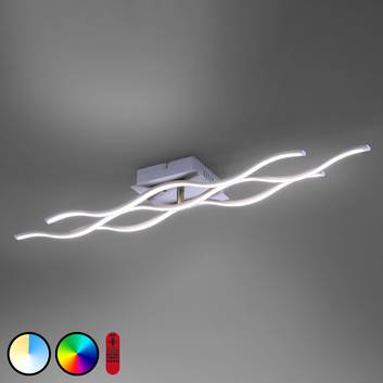 LED-Deckenleuchte LOLAsmart Wave dreiflammig stahl