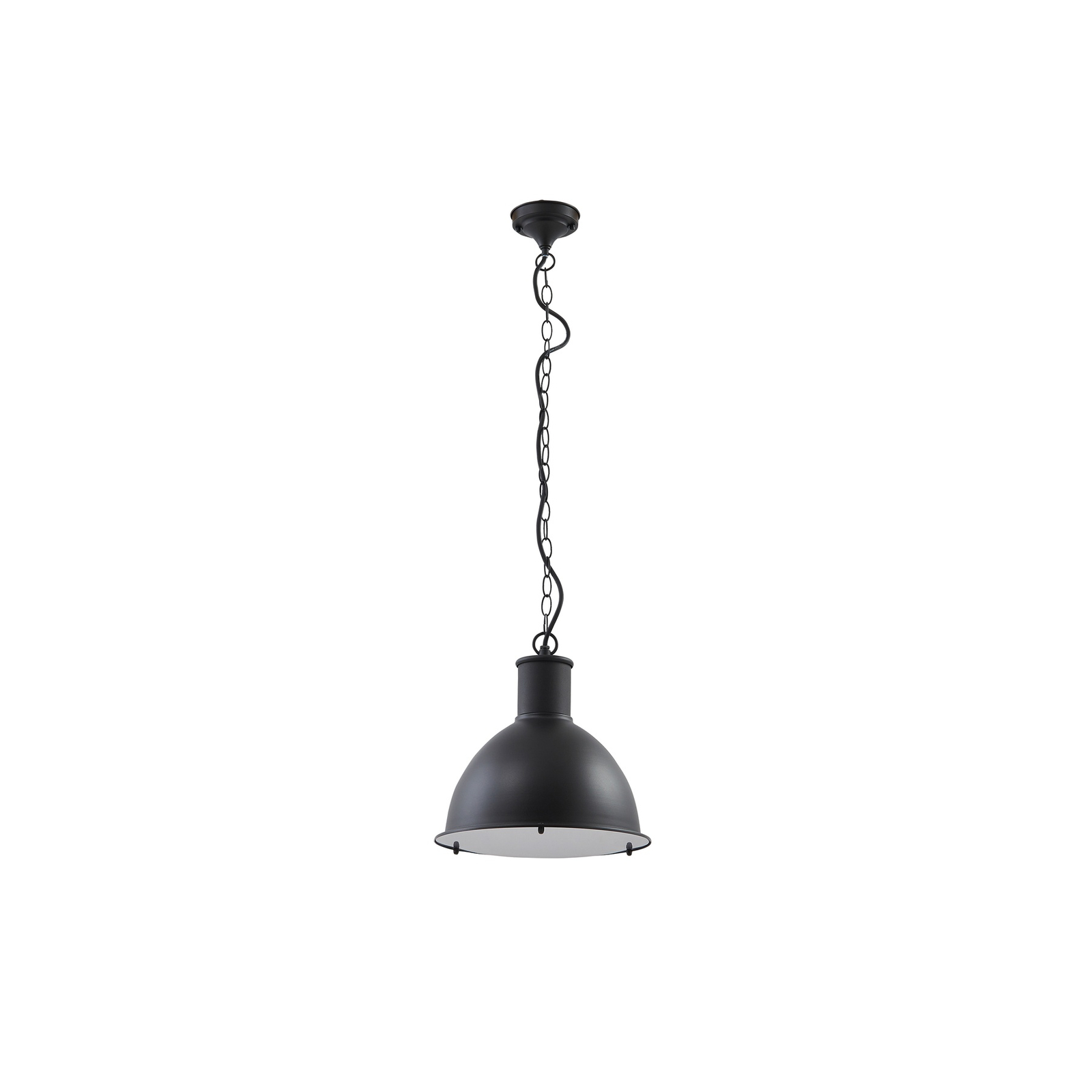 Zewnętrzna lampa wisząca Lindby Luciane, czarna, aluminium, Ø 31,8 cm