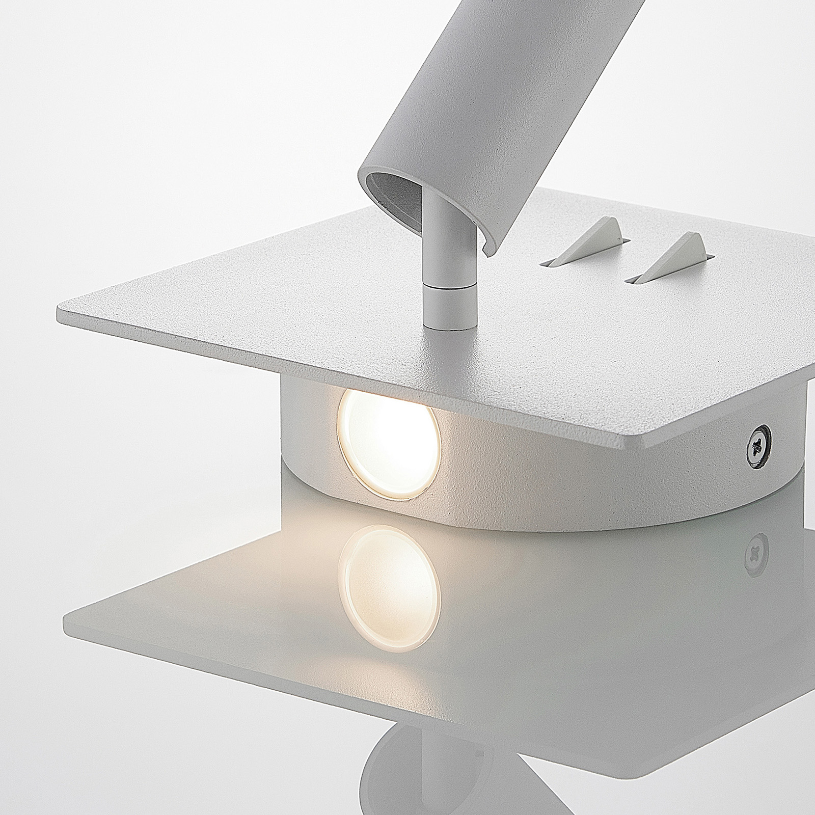 Lucande Magya LED-Wandleuchte weiß 2-fl. quadrat