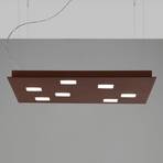Fabbian Quarter - colgante LED marrón 7 luces