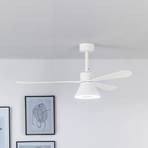Ventilateur de plafond Amelia Cone lampe LED blanc