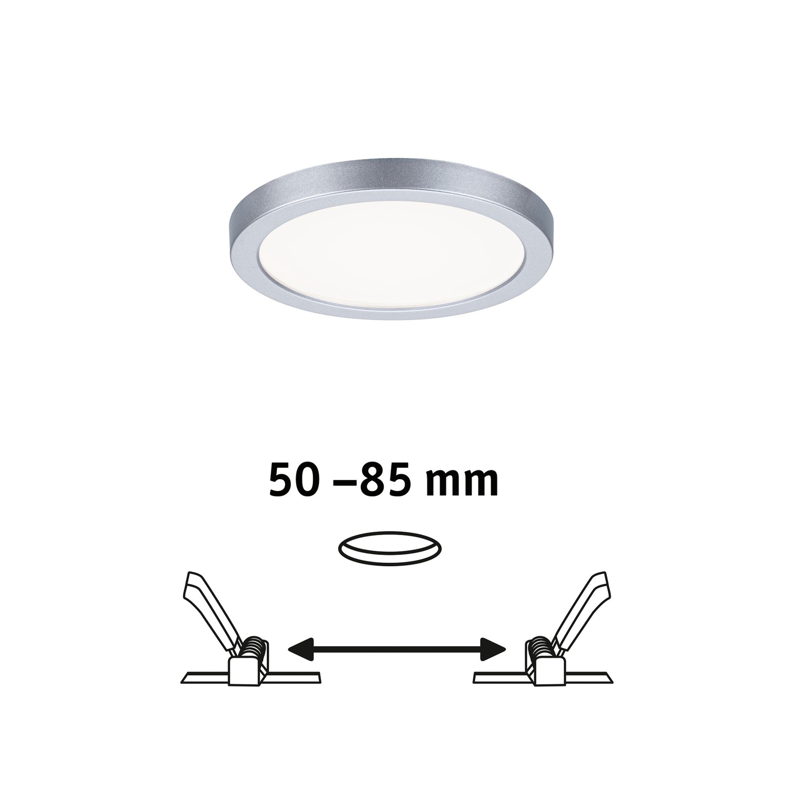Paulmann-LED-paneeli Areo 4000 K, kromi, 11,8cm