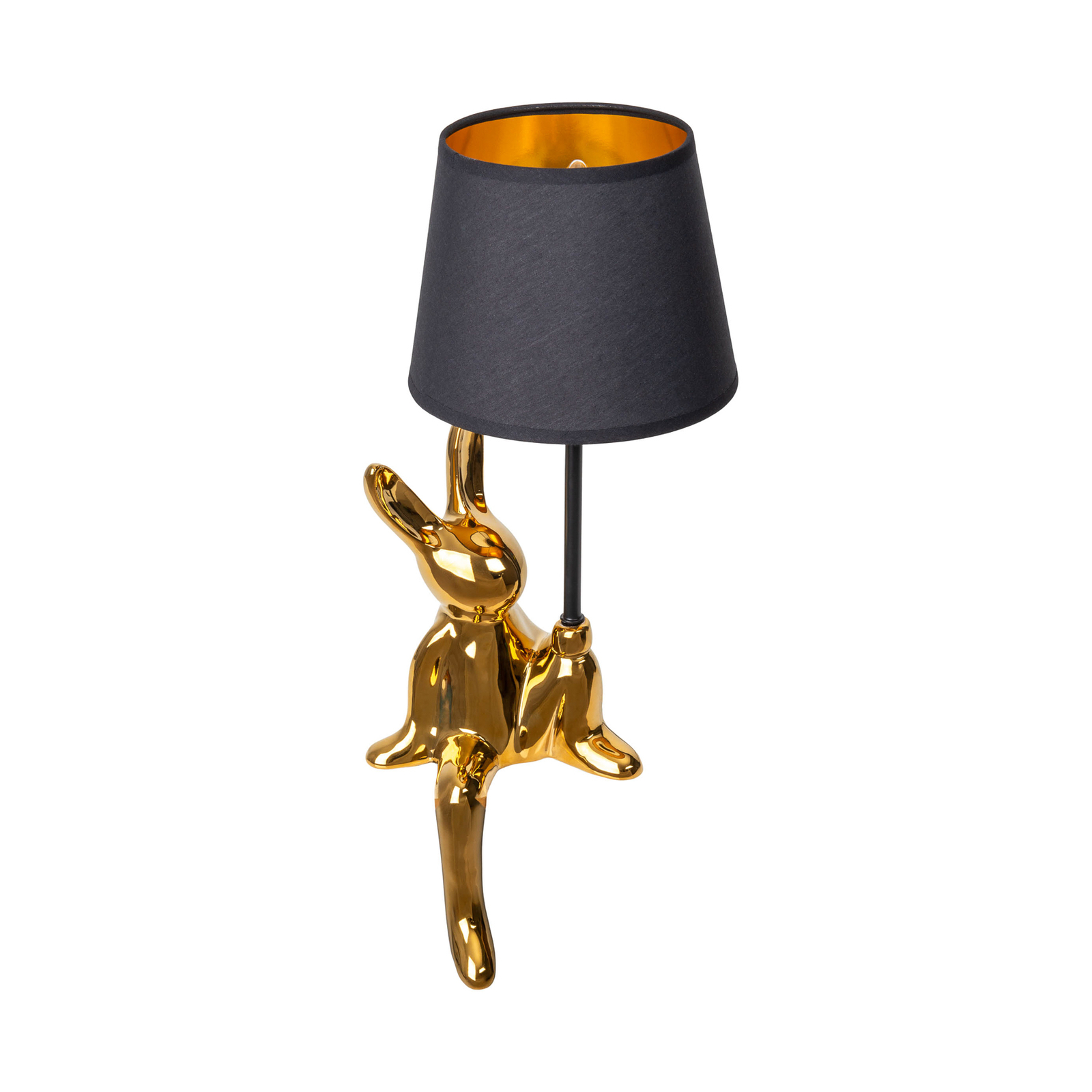 Lampe à poser Helge, or, hauteur 45 cm, céramique/tissu