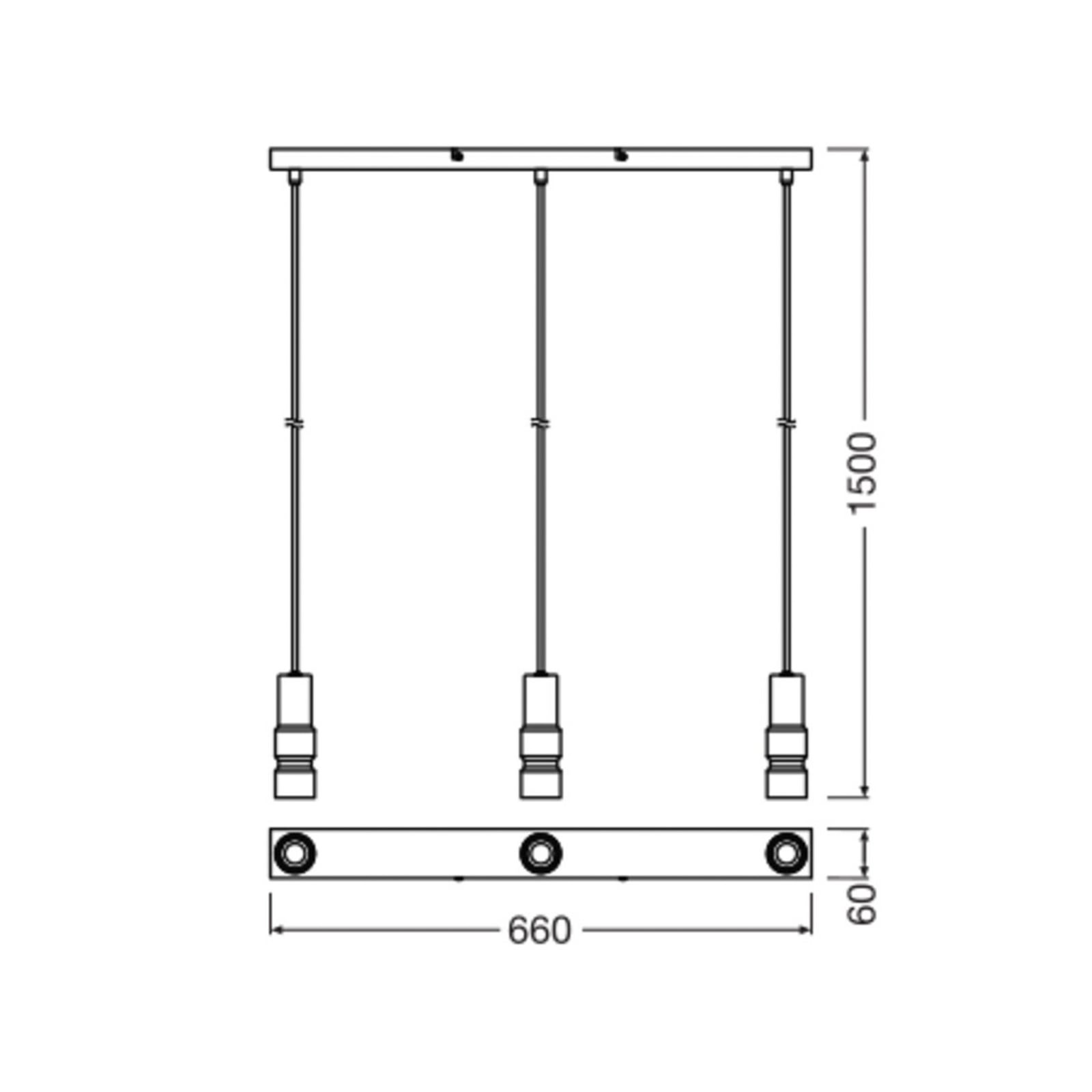 Lampă suspendată OSRAM Decor Bolty, galbenă, lungime 66 cm, cu 3 becuri Lampă suspendată OSRAM Decor Bolty, galbenă, lungime 66 cm, cu 3 becuri