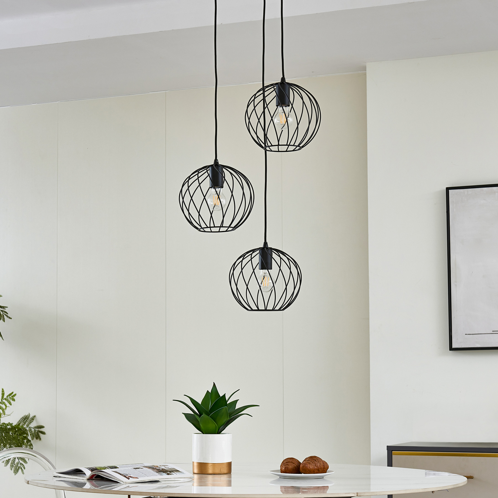 Danika Round Pendant Ø50 Black - Lindby