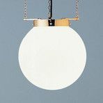 Hanglamp in Bauhaus-stijl, messing, 35 cm