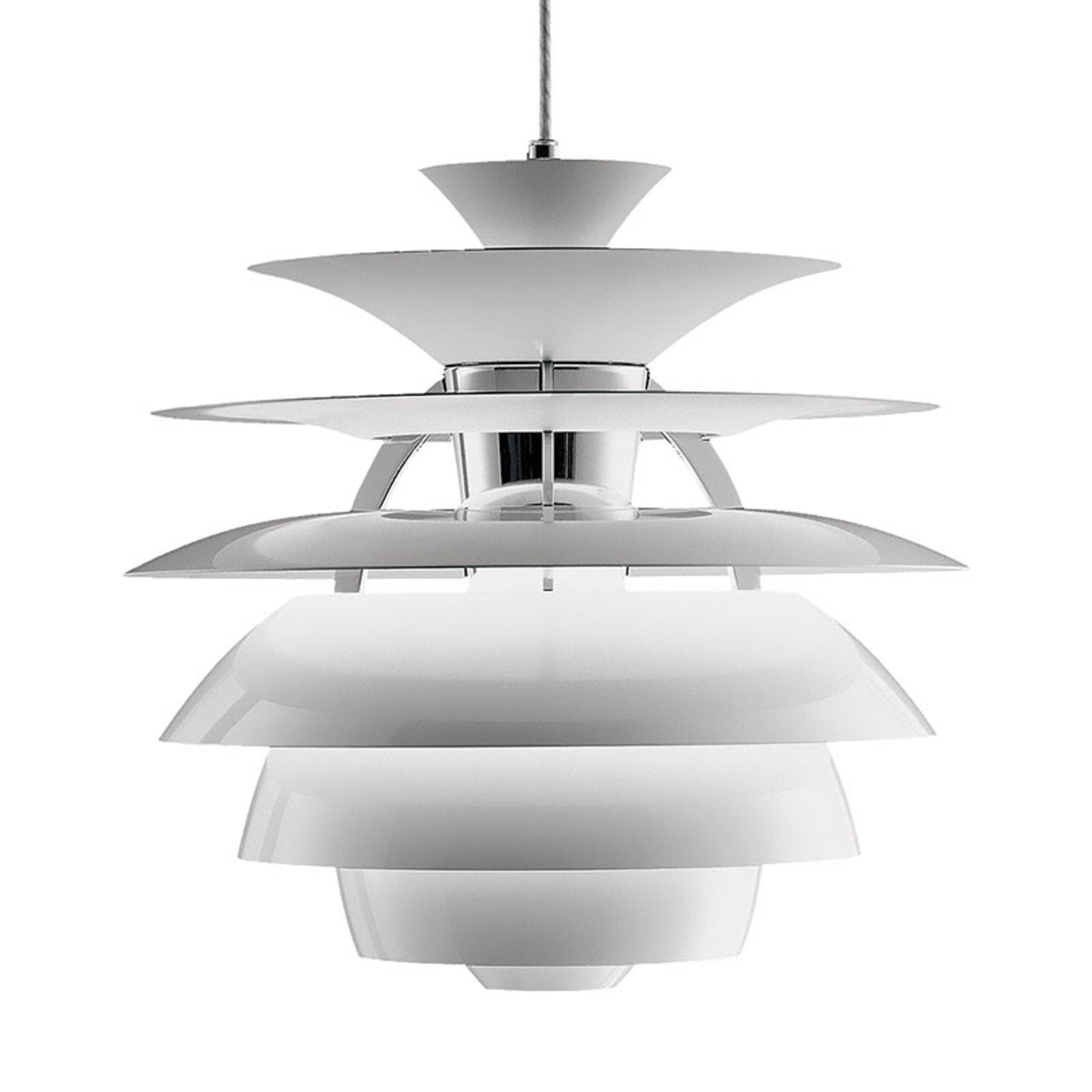 Louis Poulsen Snowball - designer hanging lamp, for Living / Dining Room, aluminium, E27, 300 W, energy efficiency: A++, H: 39 cm