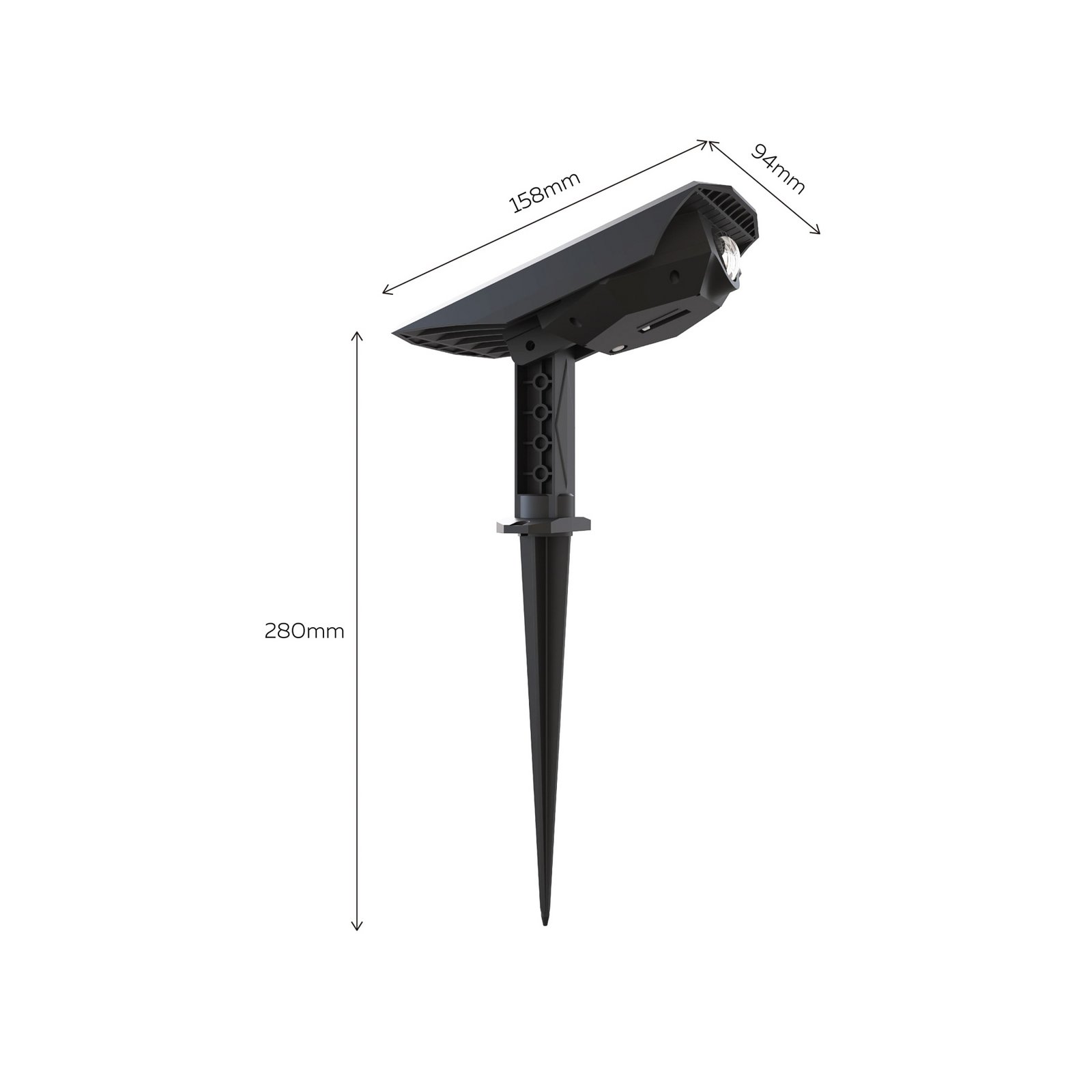 Calex LED-Solar-Erdspießstrahler Padoa, 2er-Pack, schwarz