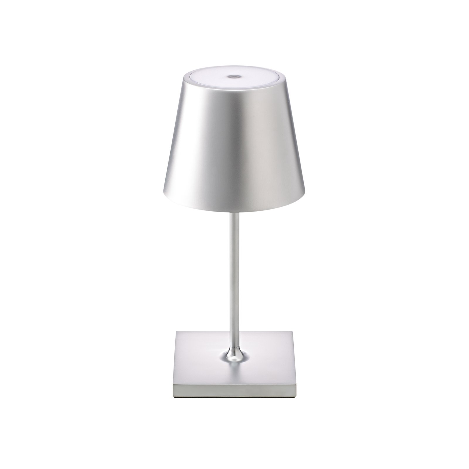 Nuindie mini LED akkus asztali lámpa 25cm ezüst