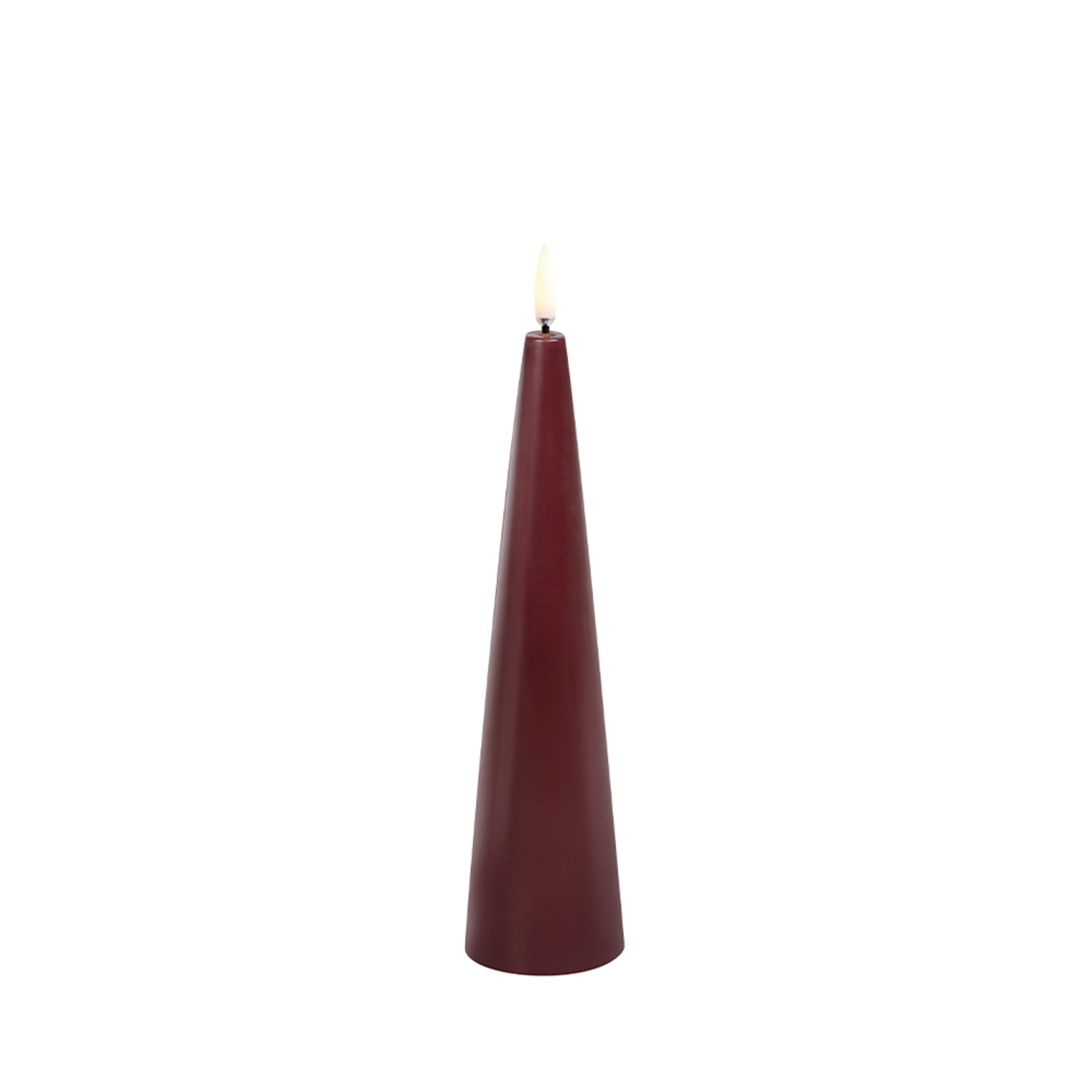 Cone Candle LED 5,8x21,5 cm Wine Red/Smooth - Uyuni Lighting