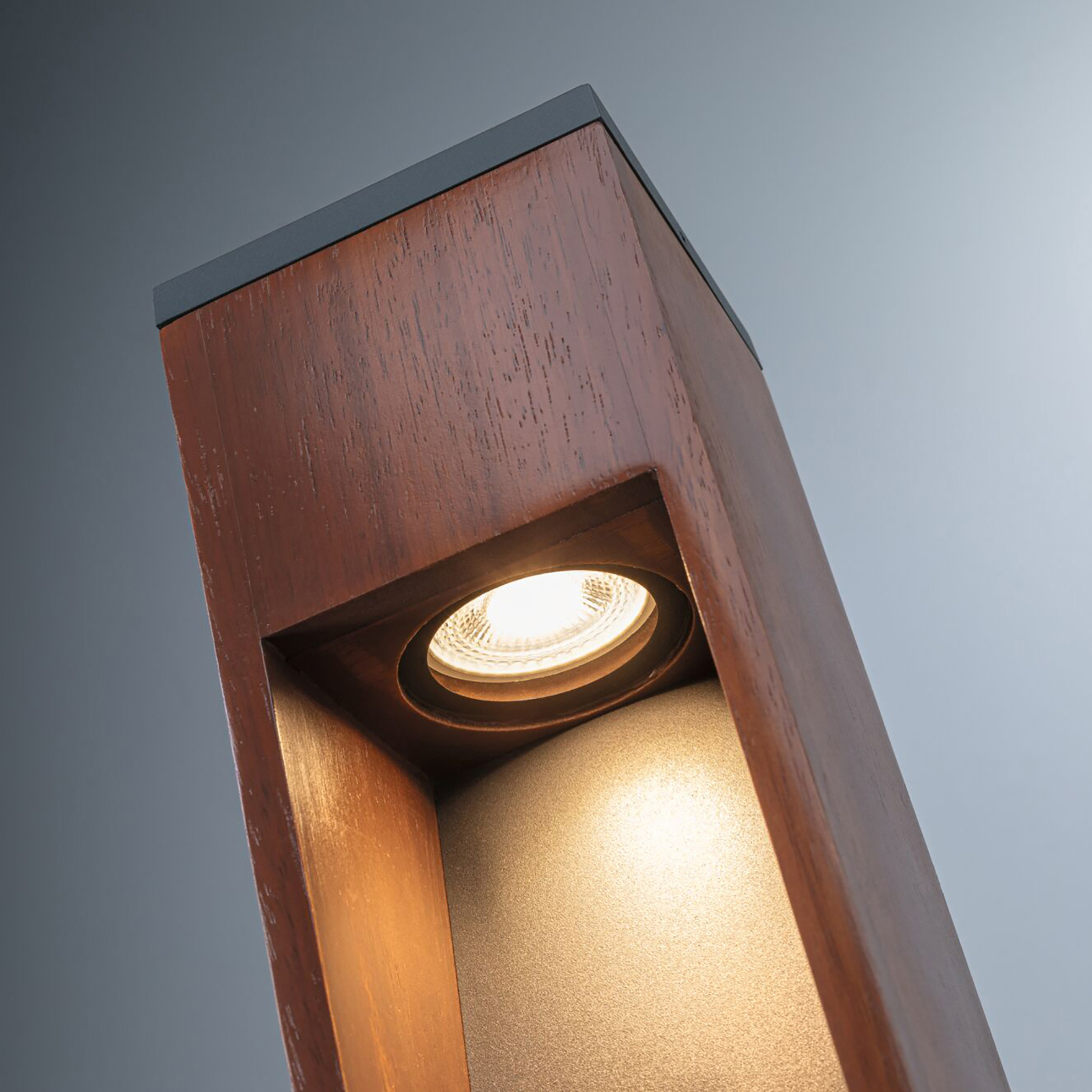 Paulmann Trabia LED pedestal light wood, height 40 cm