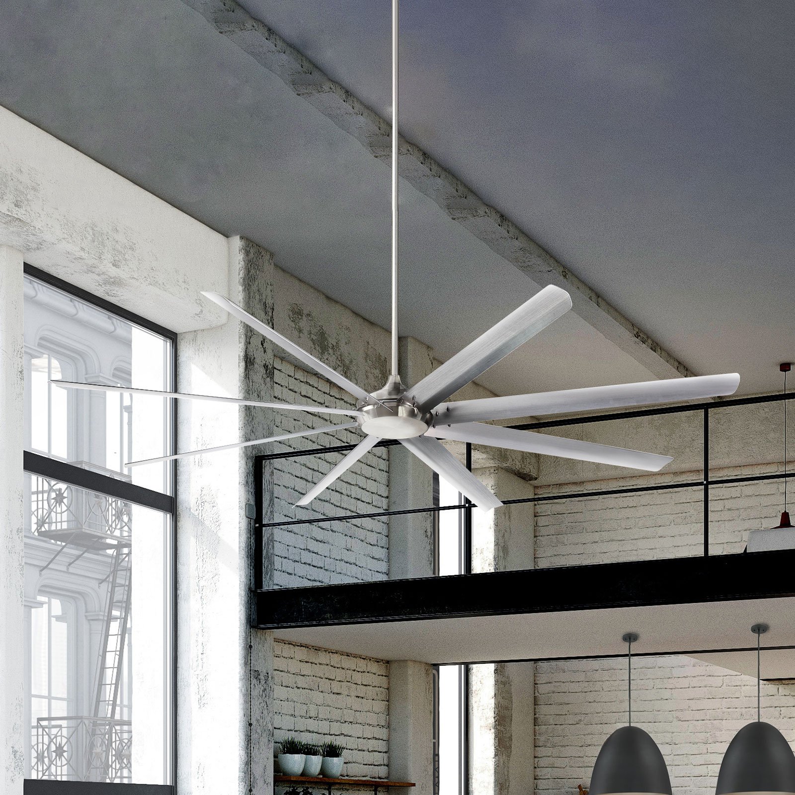 Westinghouse Widespan ventilador de techo, níquel