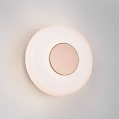 Applique a LED Celeste, marrone/bianco, Ø 22 cm vetro dimmerabile