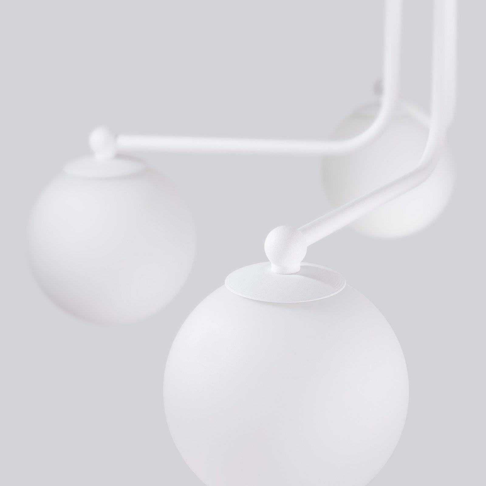 Astral ceiling light, white, length 64 cm, steel/glass, 5-bulb.