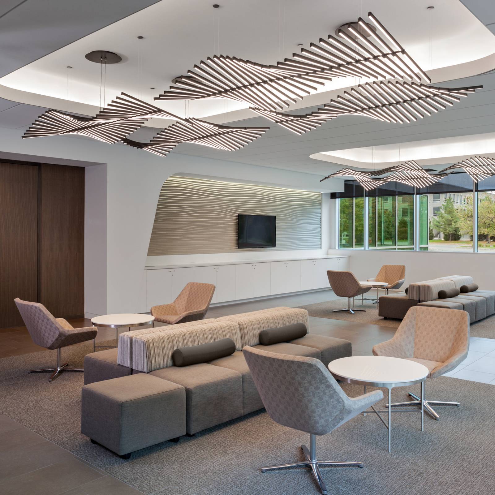  Vibia Vibia Led Pendant Light Rhythm, Grey-brown 199 X 87 Cm Dimmable 927 