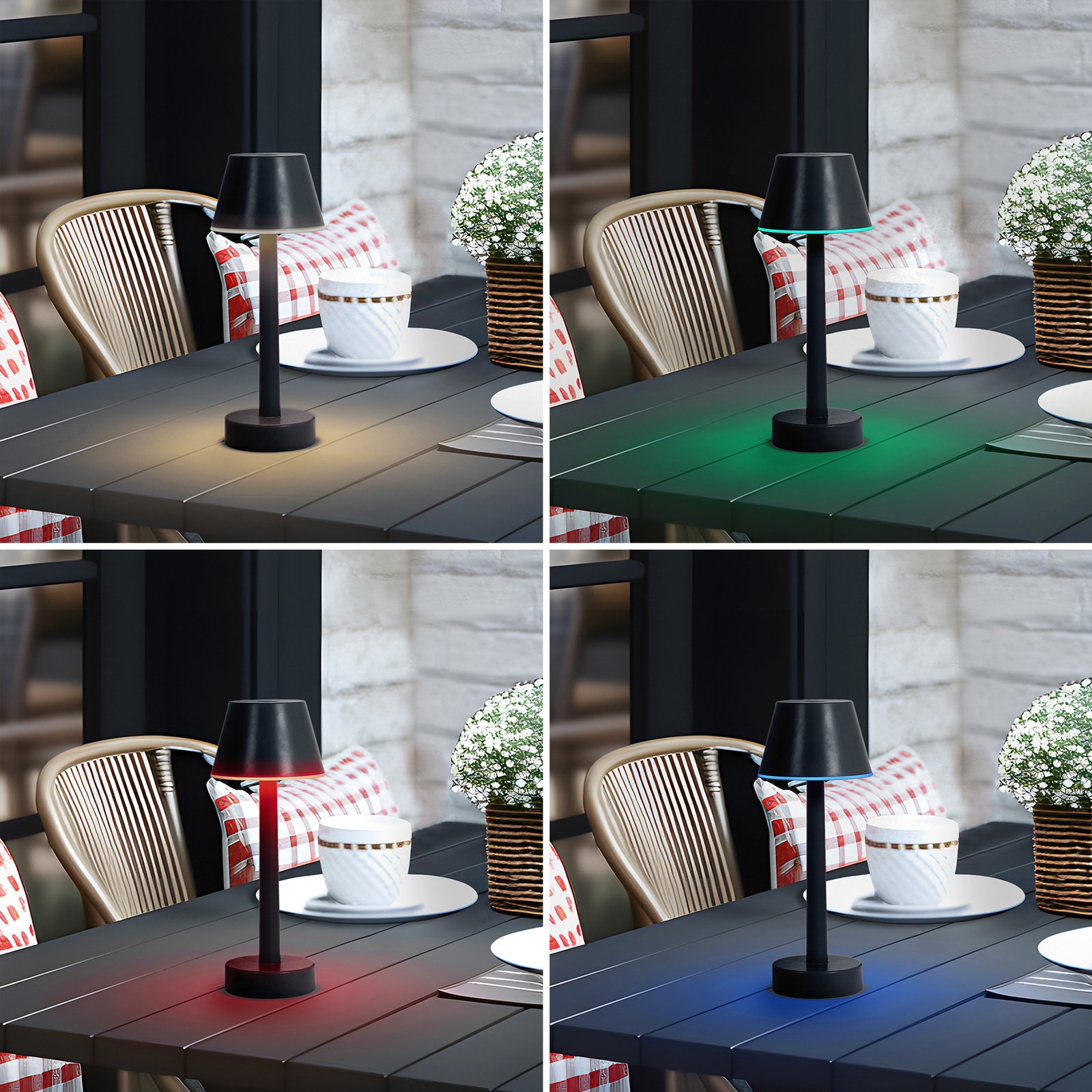 Gaja LED Portable Lámpara de Sobremesa IP44 RGBW Negro - Lindby