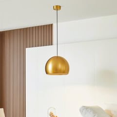 Lucande LED висяща лампа Lythara, месинг, Ø 40 cm, алуминий