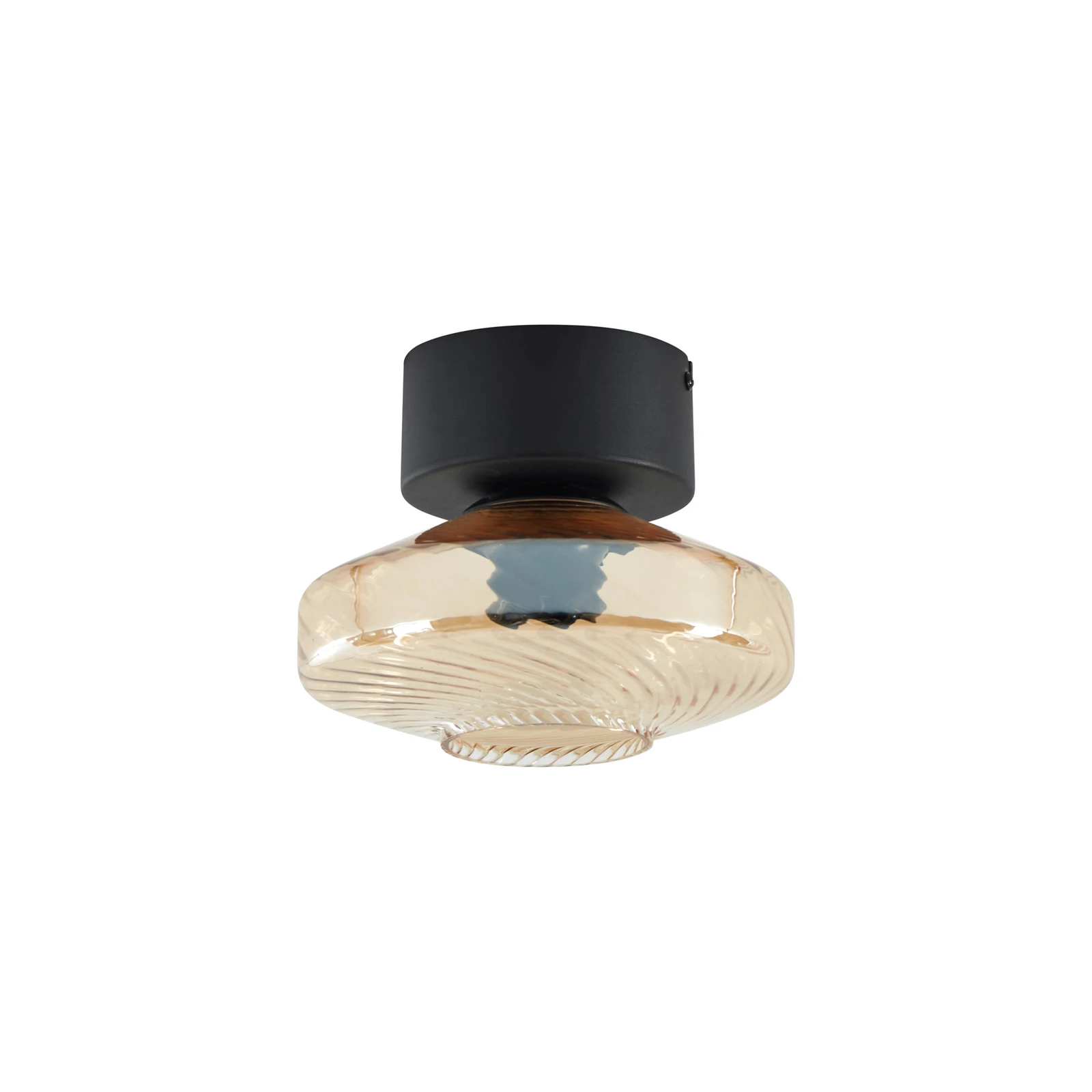 Lindby plafonnier Sylphie, Ø 20 cm, verre, ambre