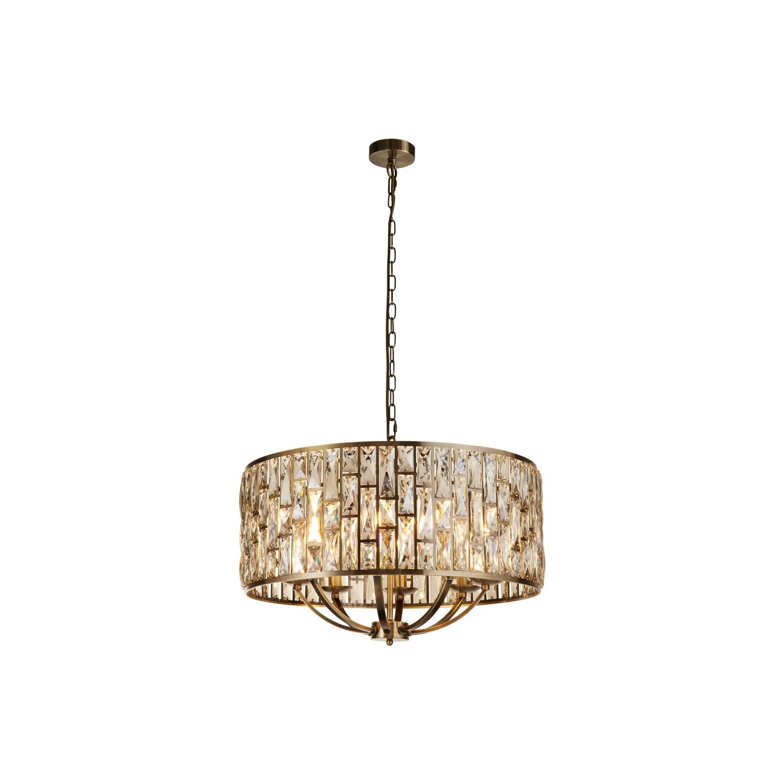 Bijou 8-flammige Pendelleuchte antikes Messing Champagnerglas - Searchlight
