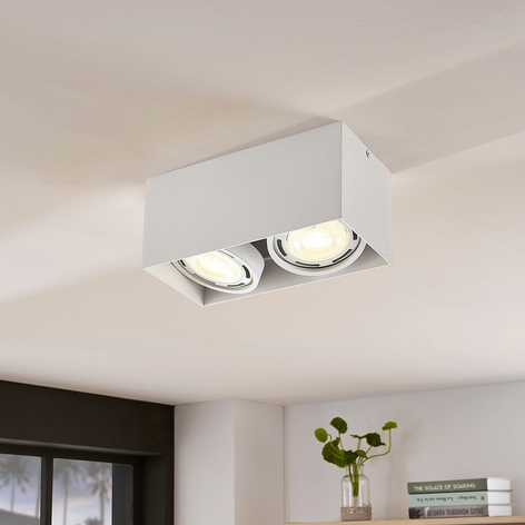 Downlight Rosalie, eckig, 2-fl. weiß