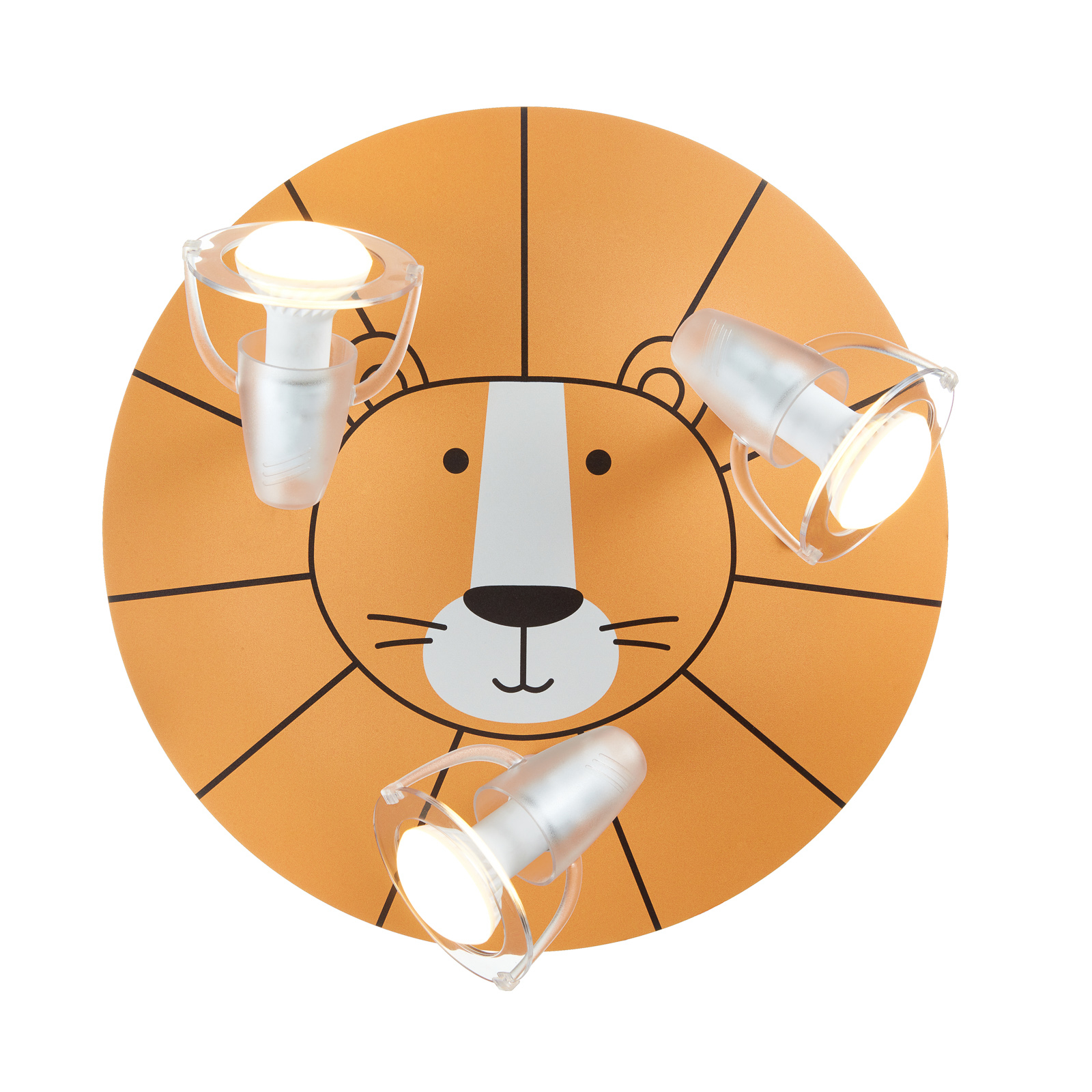 Lion downlight in yellow with three spots