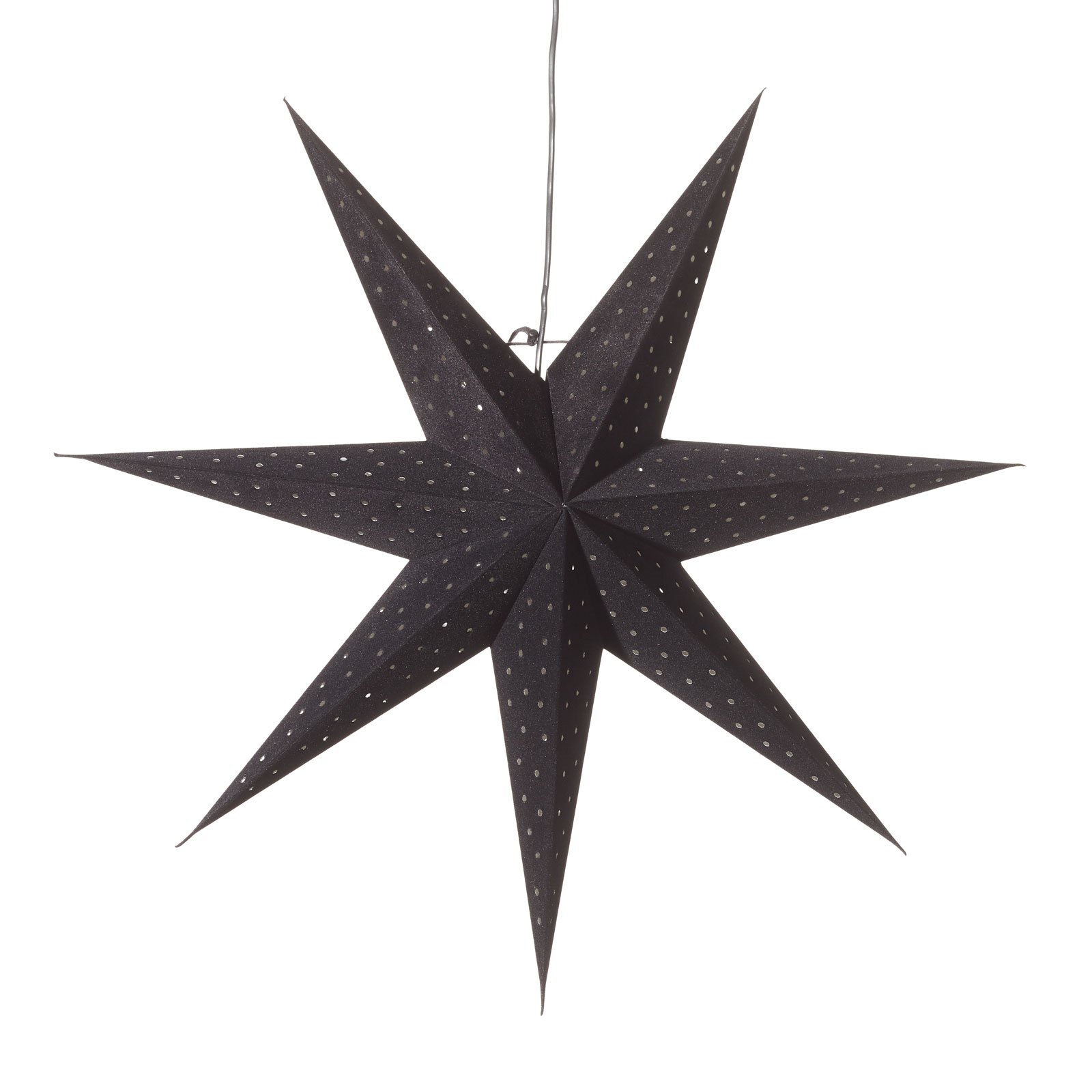 Hviezda Clara na zavesenie, zamatový vzhľad Ø 75 cm, čierna