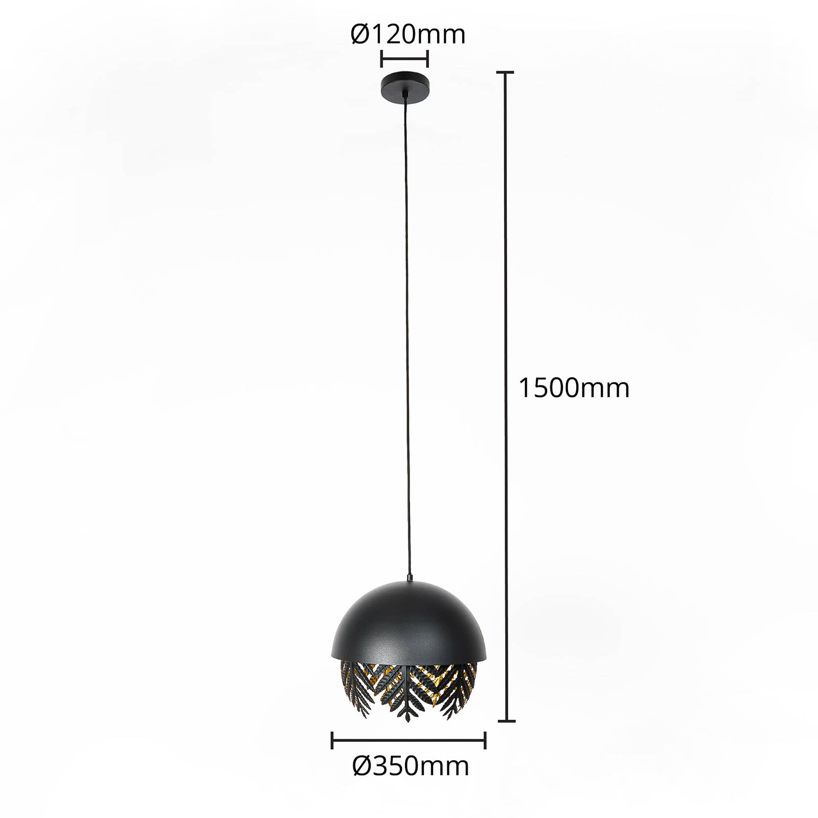 Lampa wisząca Lucande Aparas o wyglądzie liścia, 1-punktowa, 35 cm