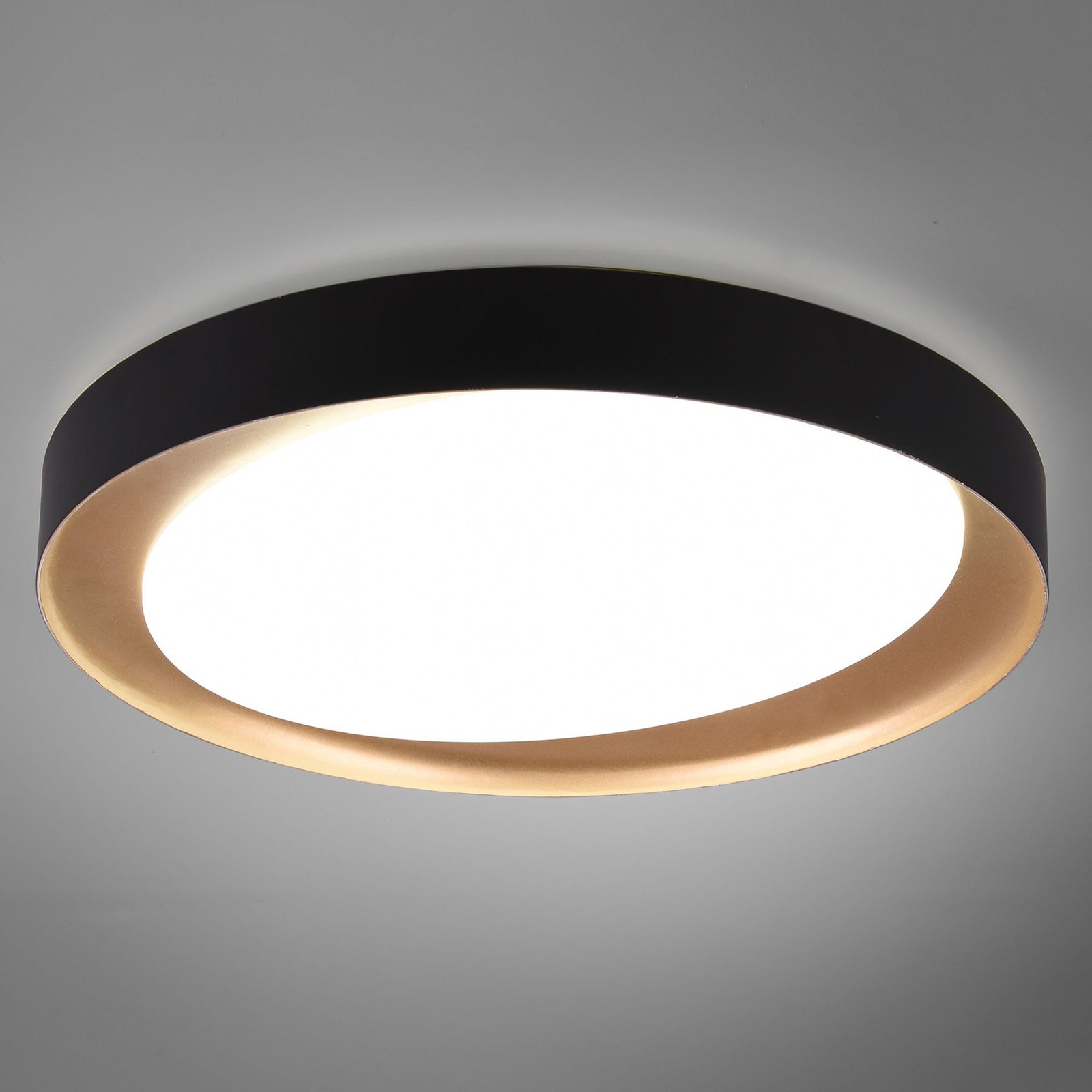 Plafón LED Zeta tunable white, negro/oro