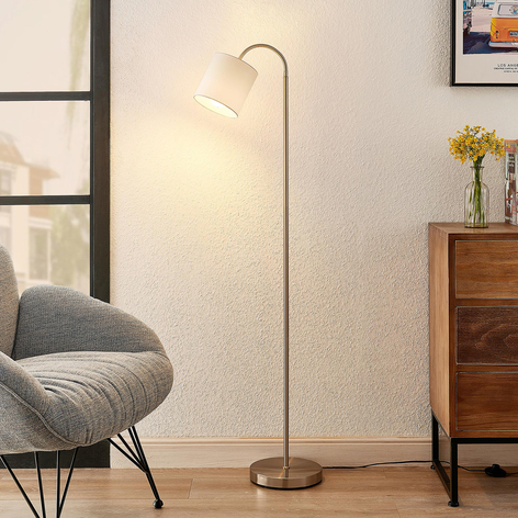 Lindby Manu lampada da terra, 1 luce, bianco