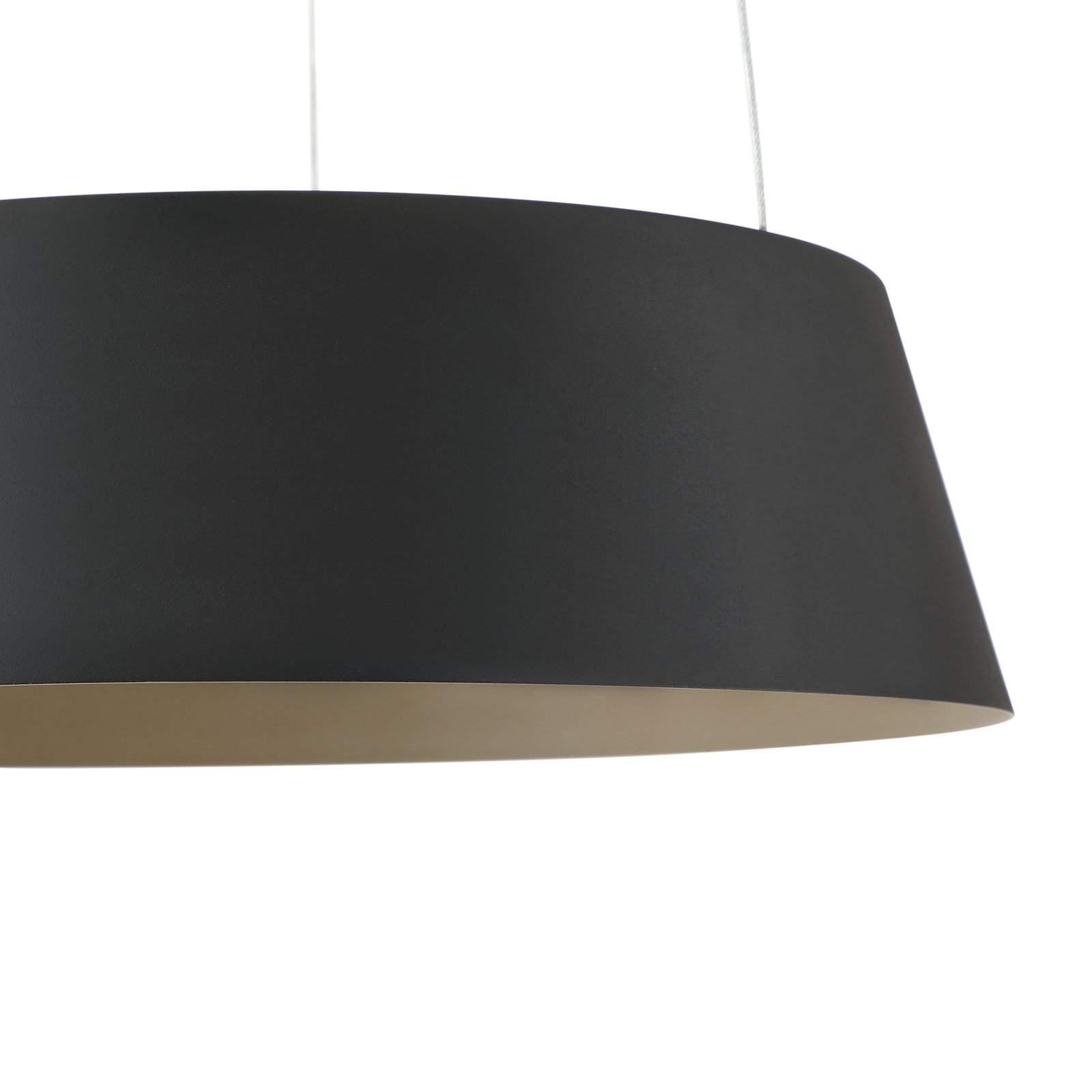 Lucande LED-pendellampa Belsar, svart, aluminium, CCT