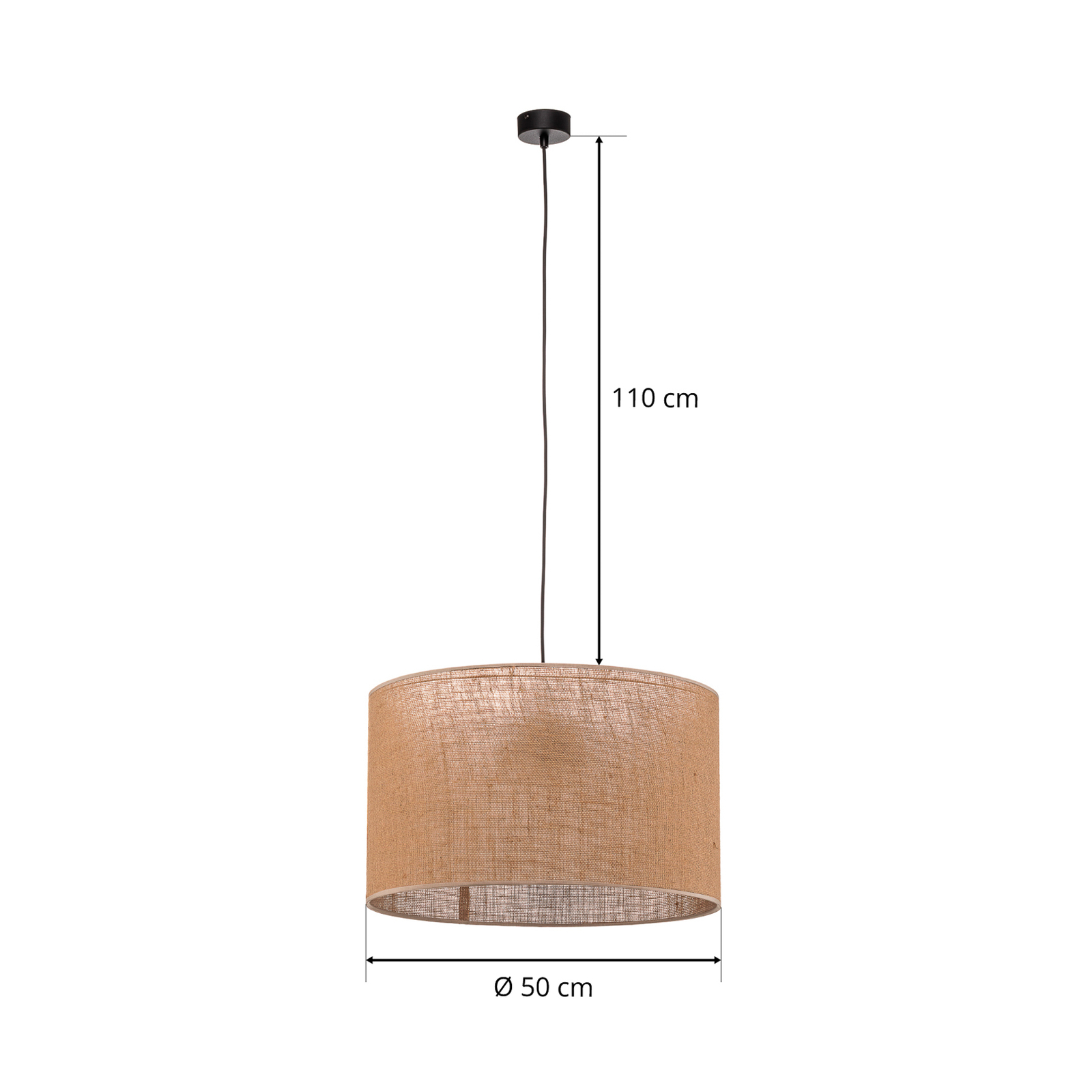 Lampada a sospensione Juta, 1 luce Ø 50 cm