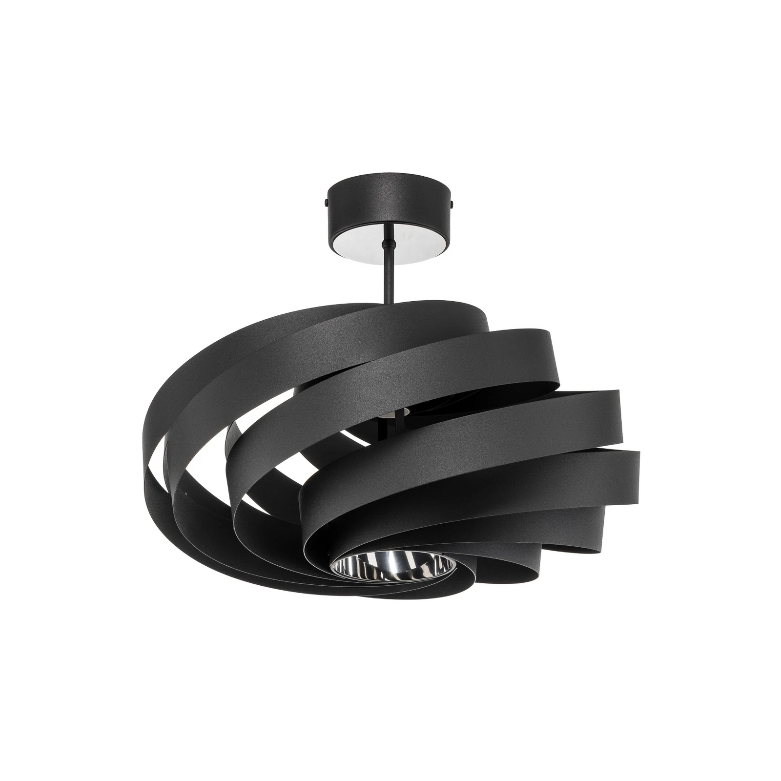 Plafón Vento, negro, Ø 50 cm, metal, E27